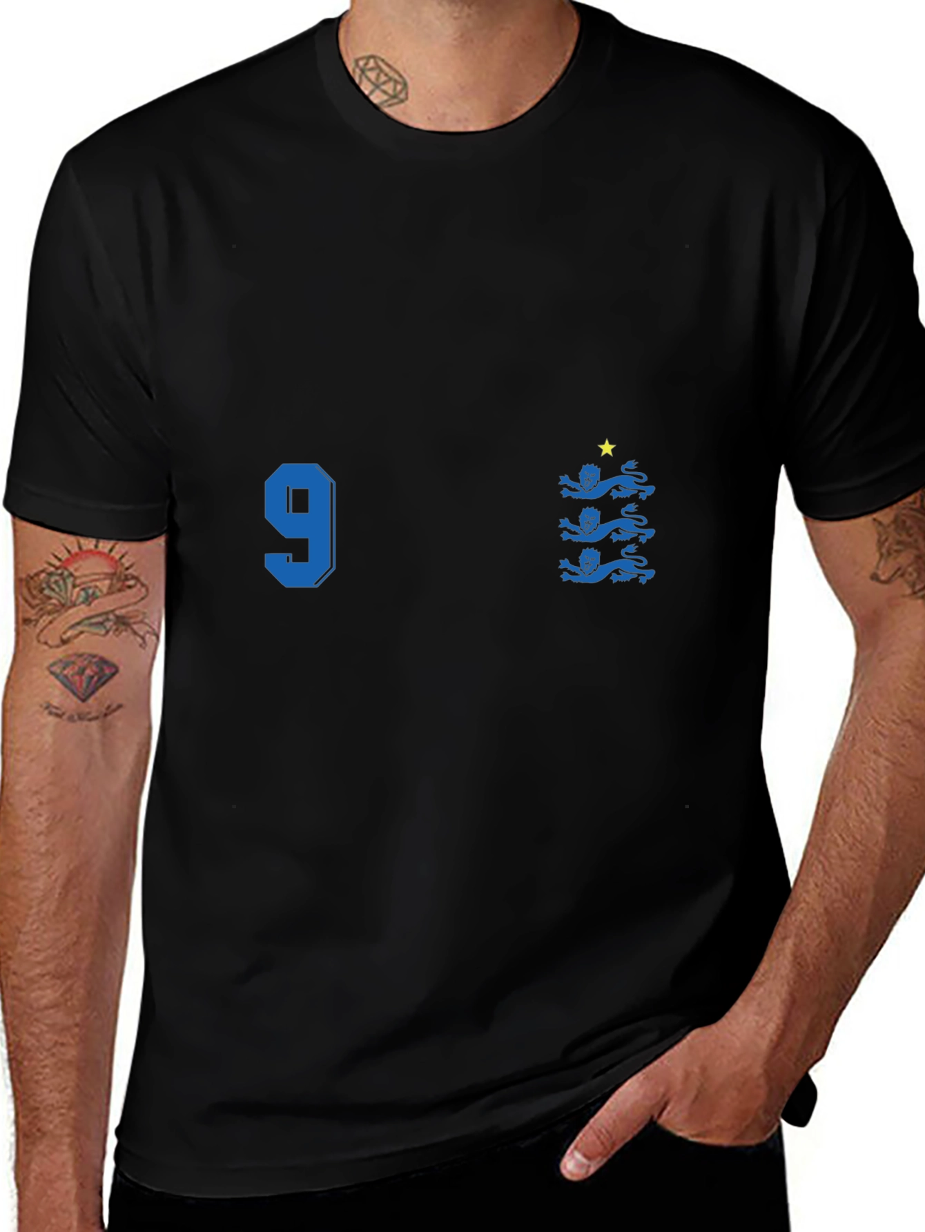 England Football T-Shirt Number 9 Retro