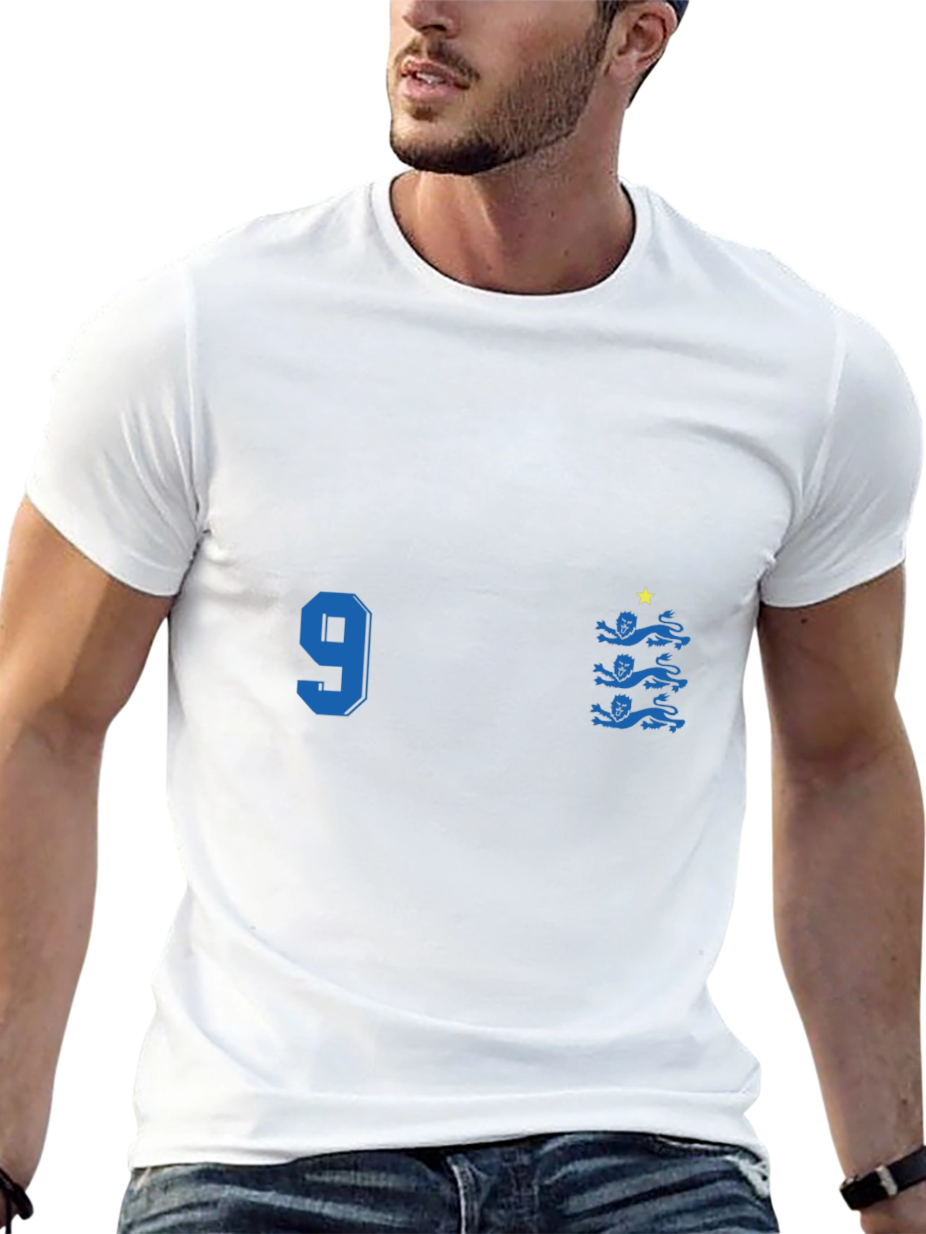 England Football T-Shirt Number 9 Retro