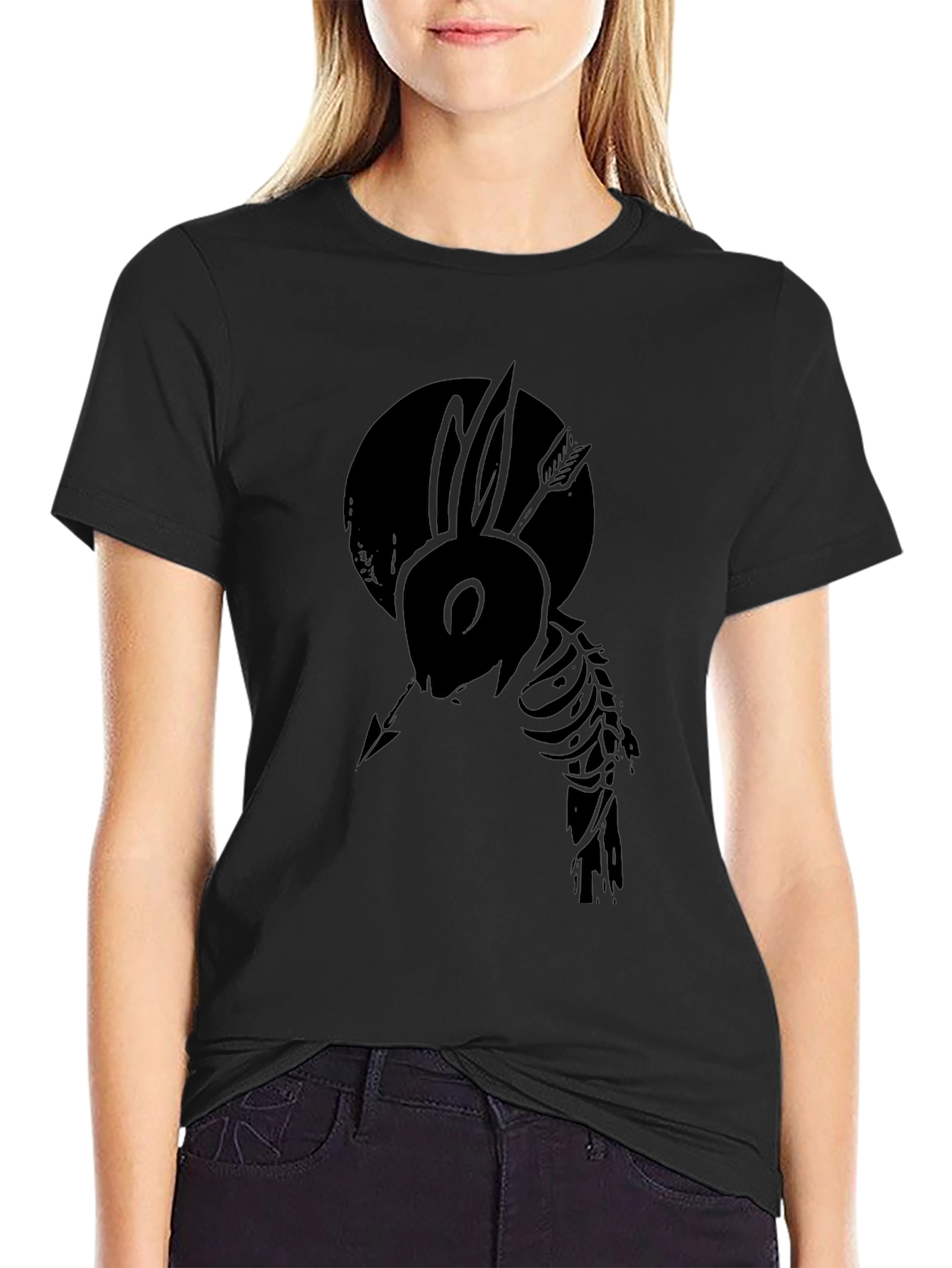 Mens Black Rabbit Arrow Graphic Tee