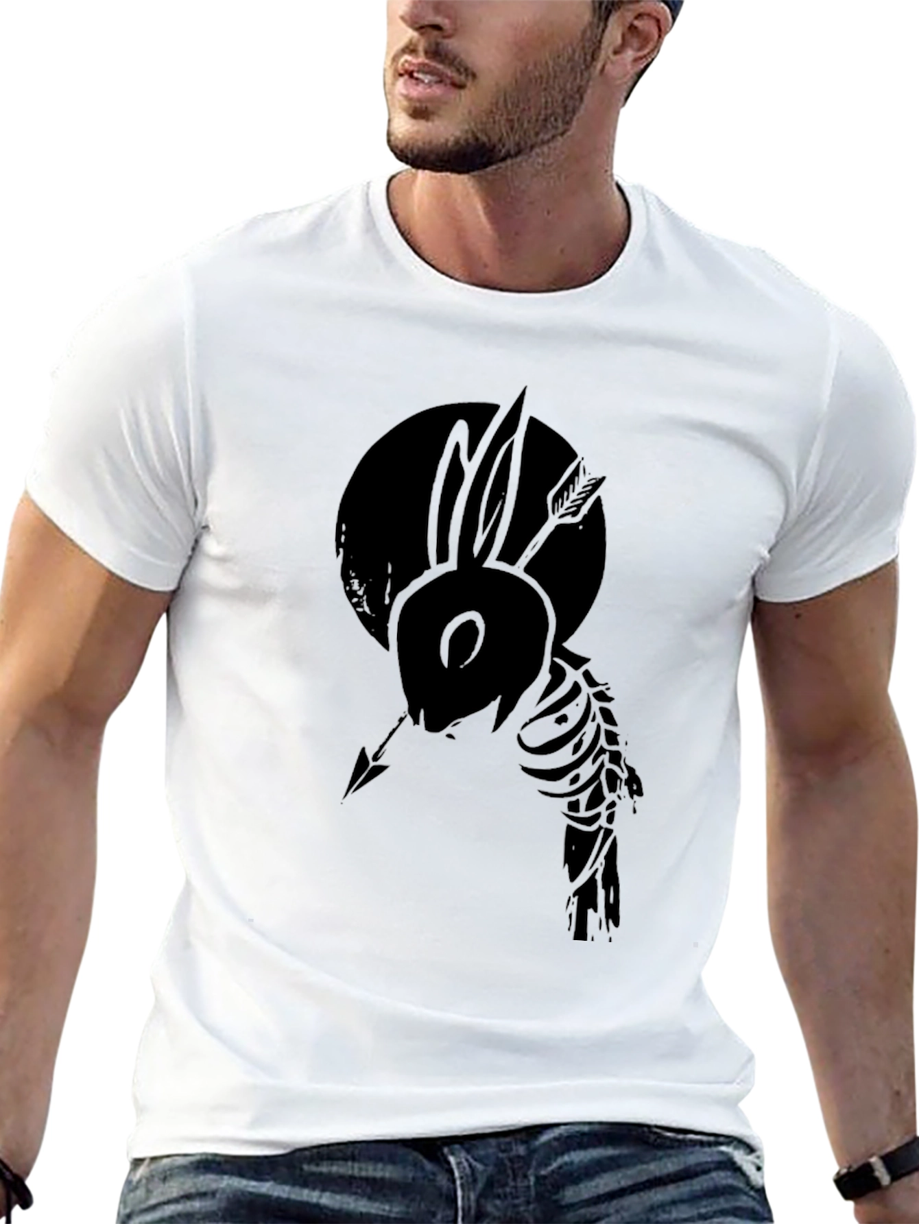 Mens Black Rabbit Arrow Graphic Tee