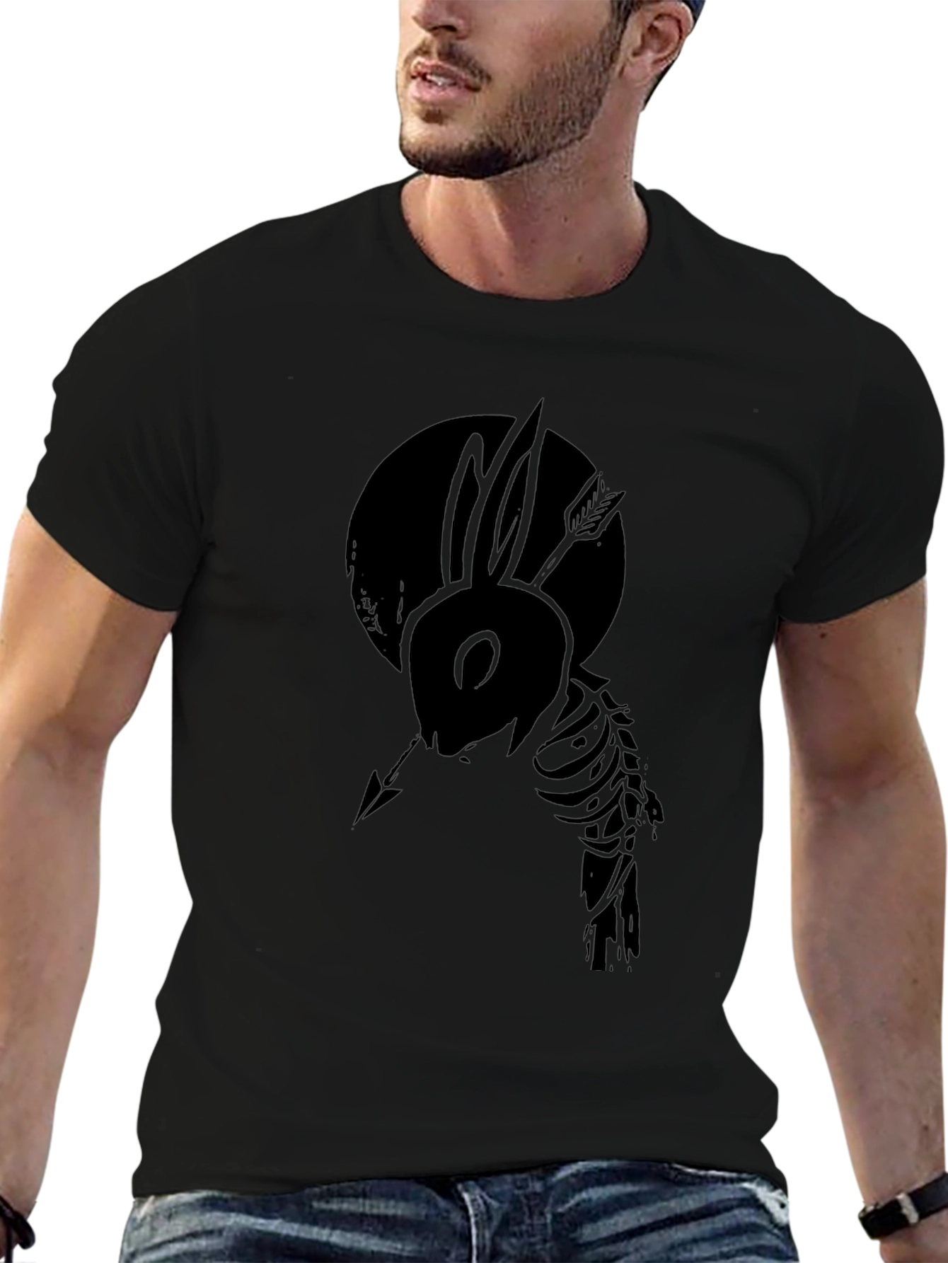 Mens Black Rabbit Arrow Graphic Tee