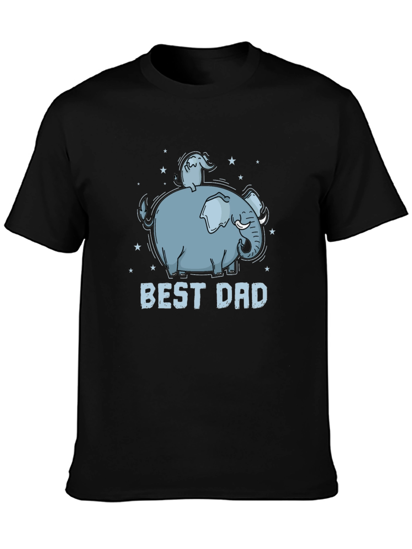 Best Dad Elephant Graphic T-Shirt - Black