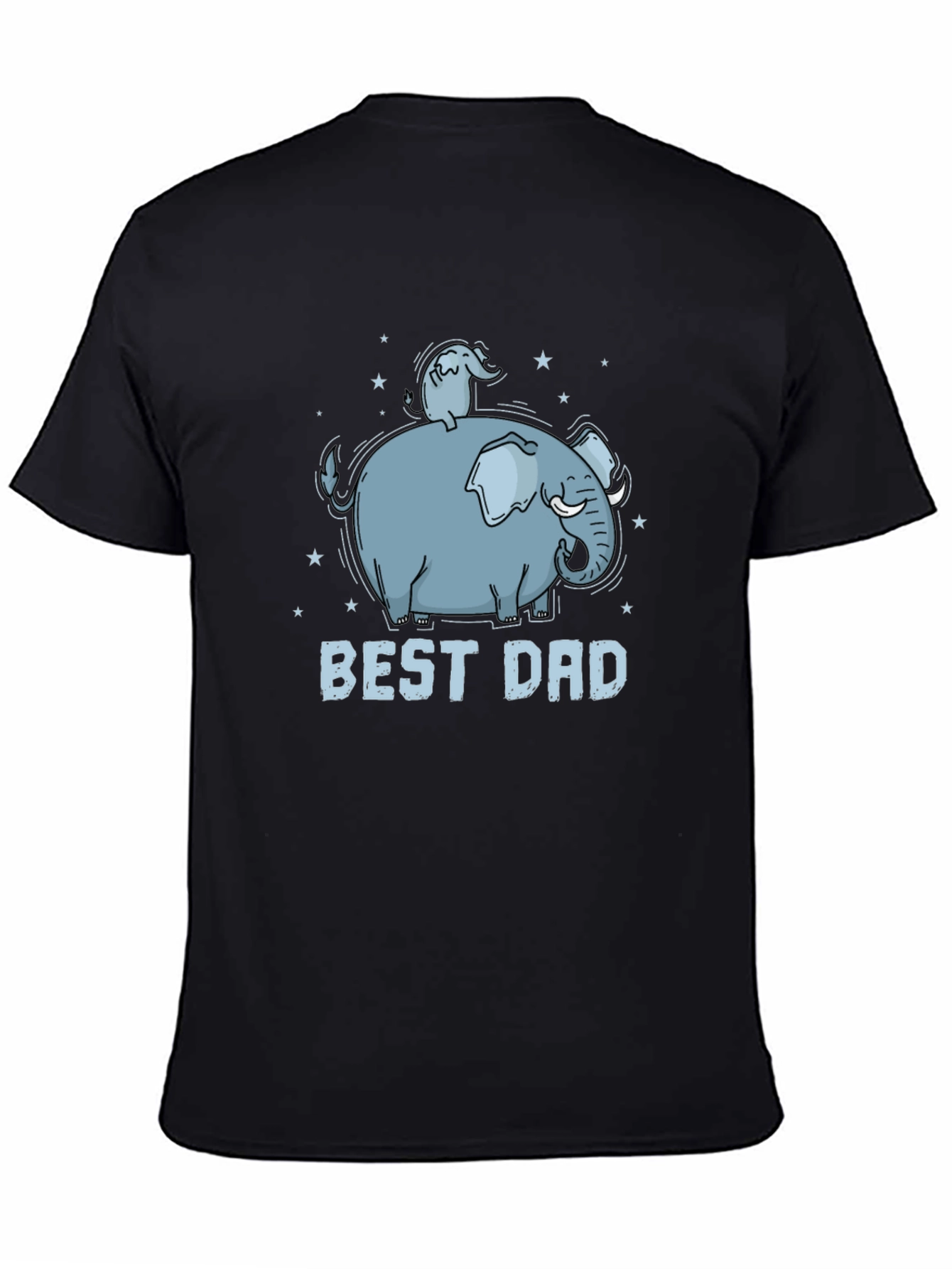 Best Dad Elephant Graphic T-Shirt - Black