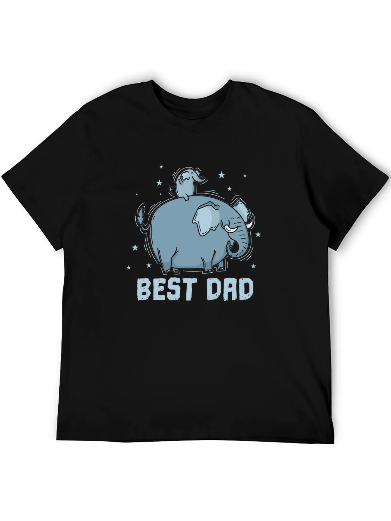 Best Dad Elephant Graphic T-Shirt - Black