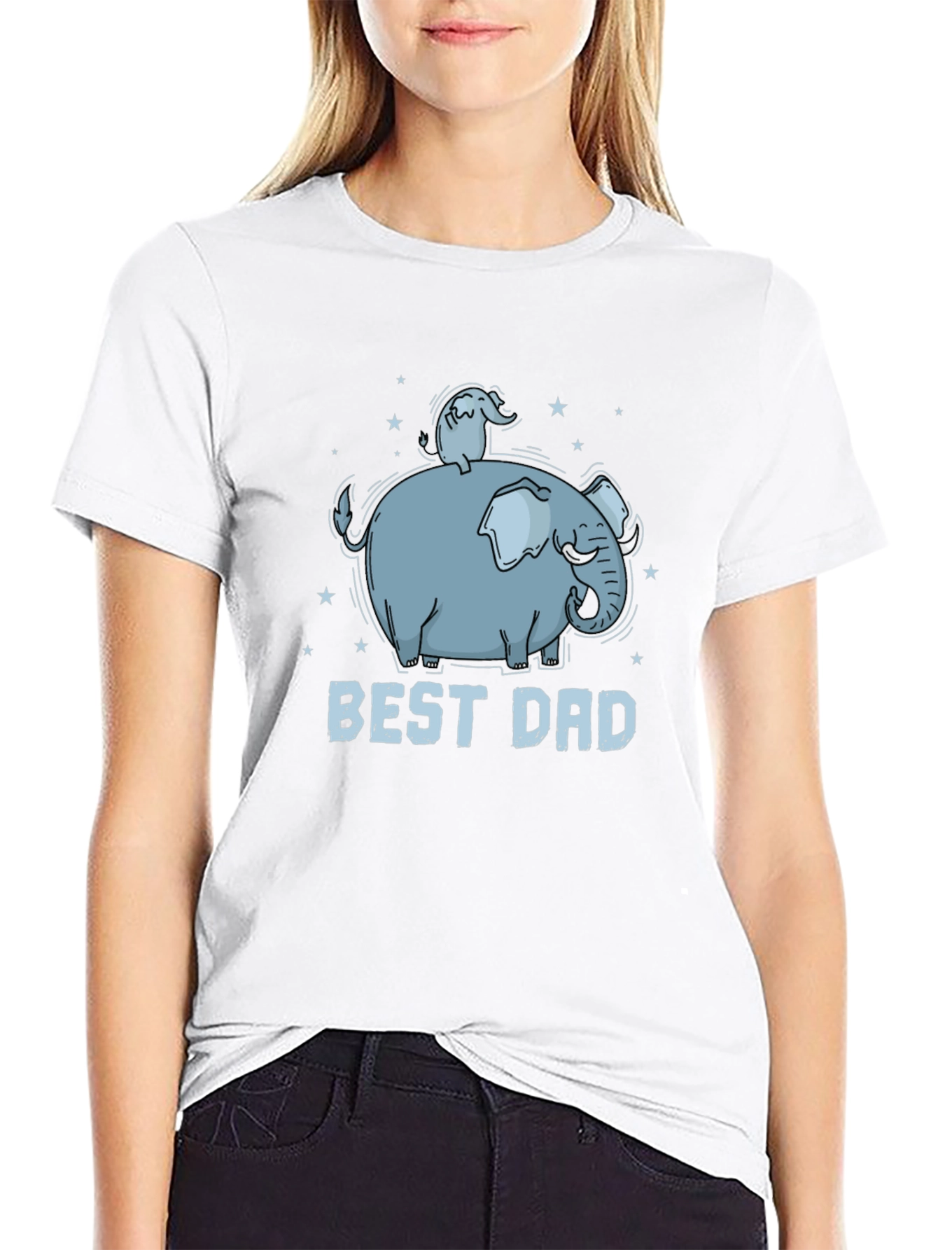 Best Dad Elephant Graphic T-Shirt - Black