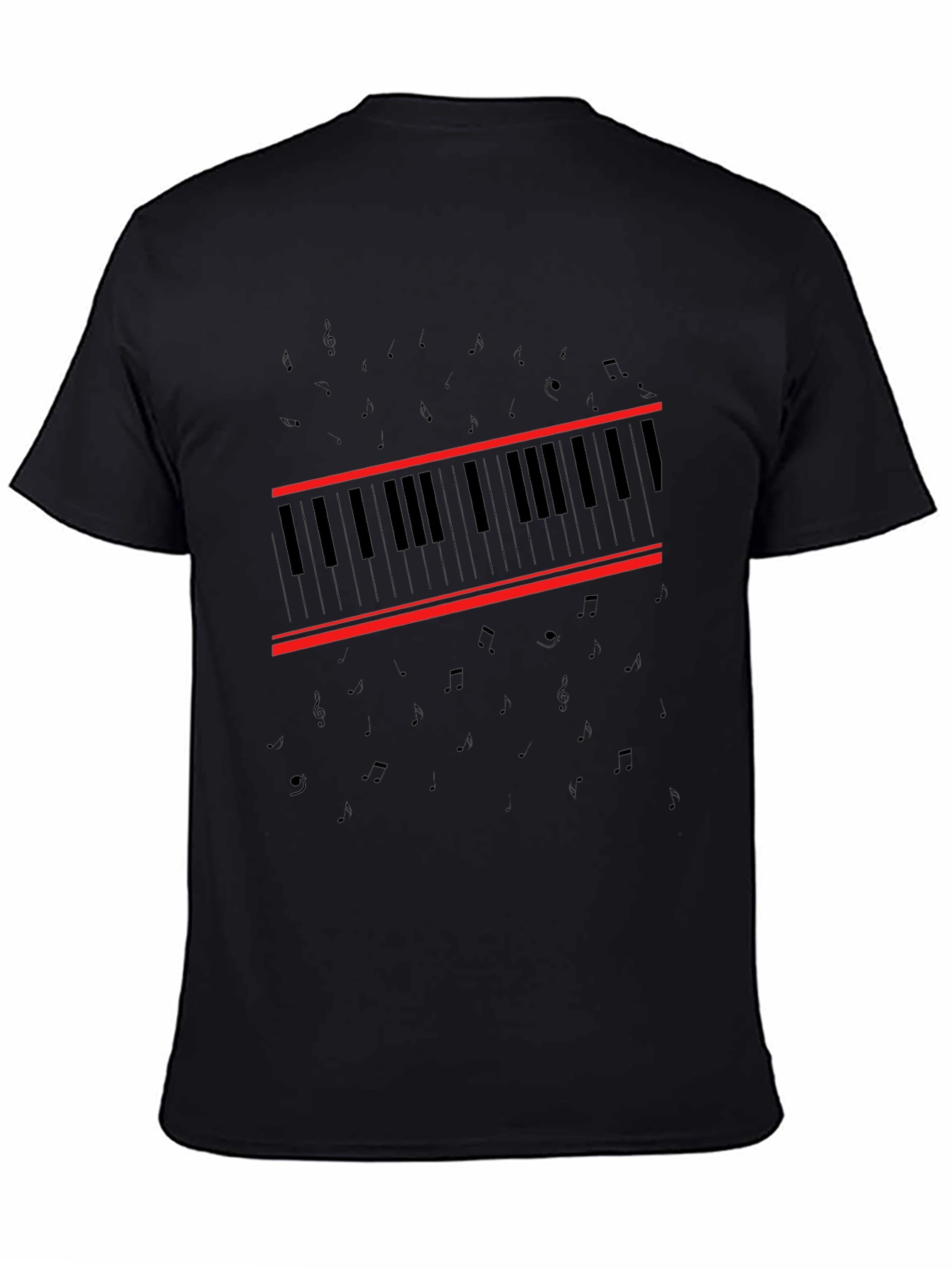 Piano Keys Graphic Black T-Shirt