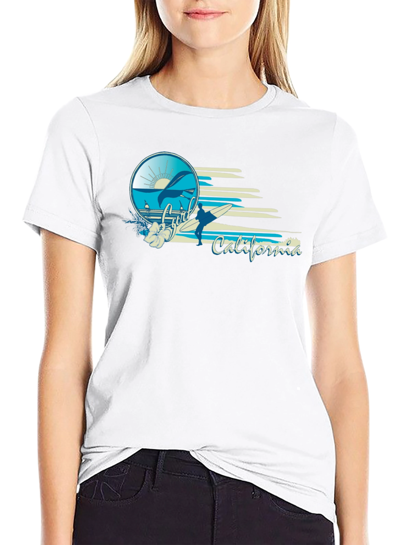 Surfer California Black T-Shirt