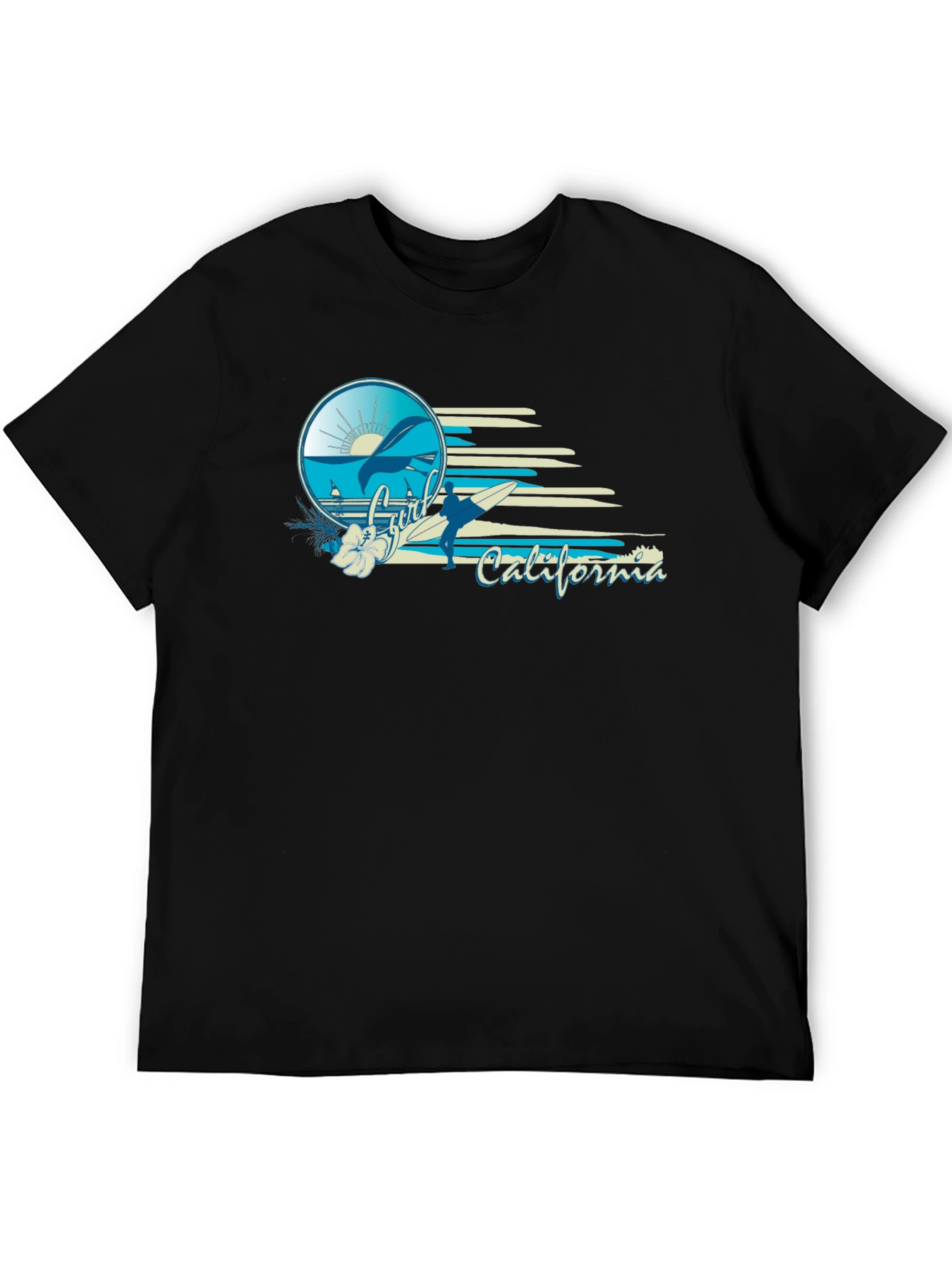 Surfer California Black T-Shirt
