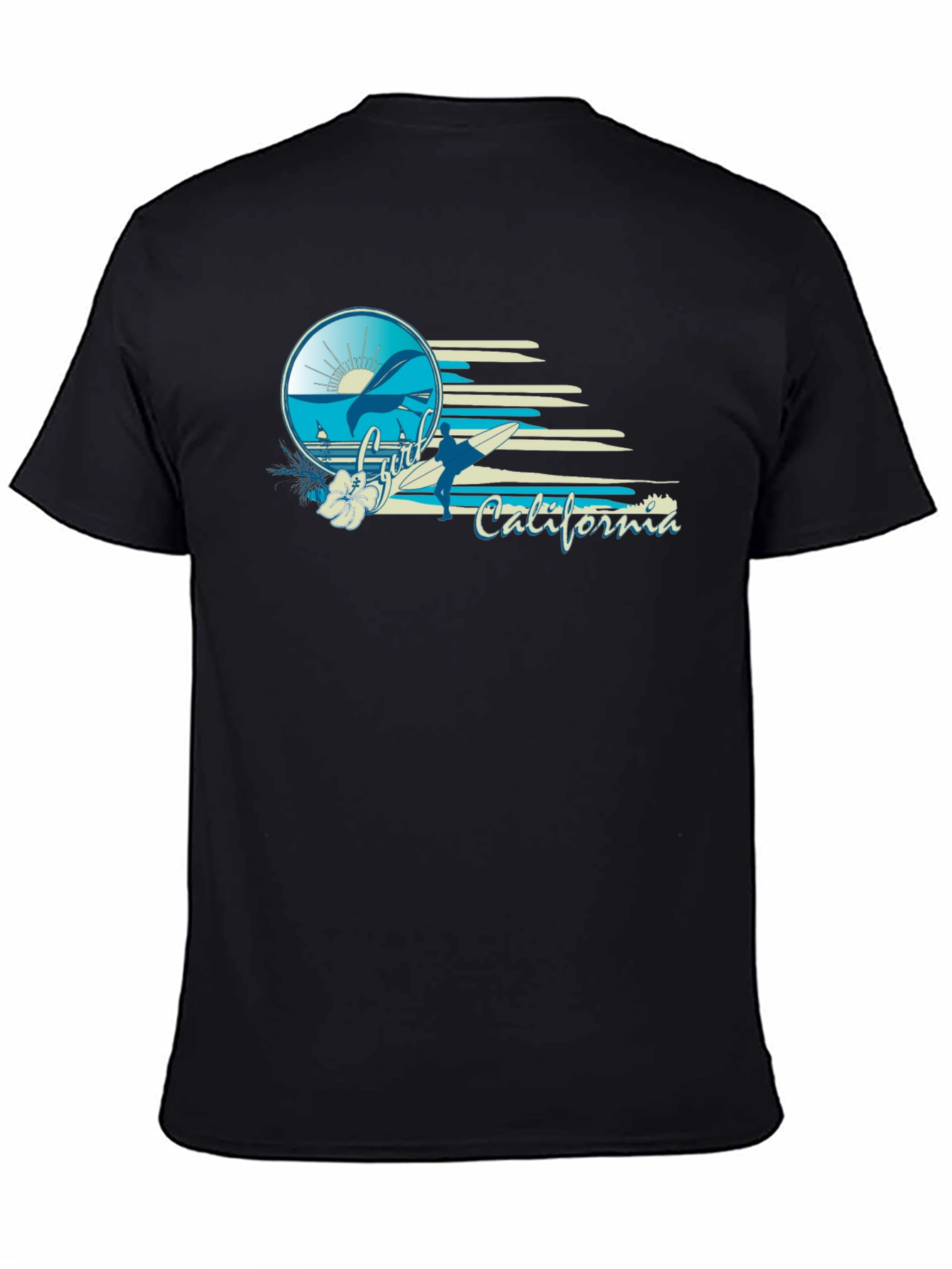 Surfer California Black T-Shirt