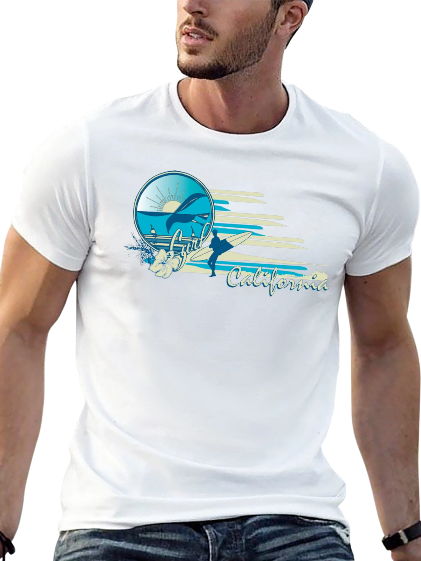 Surfer California Black T-Shirt