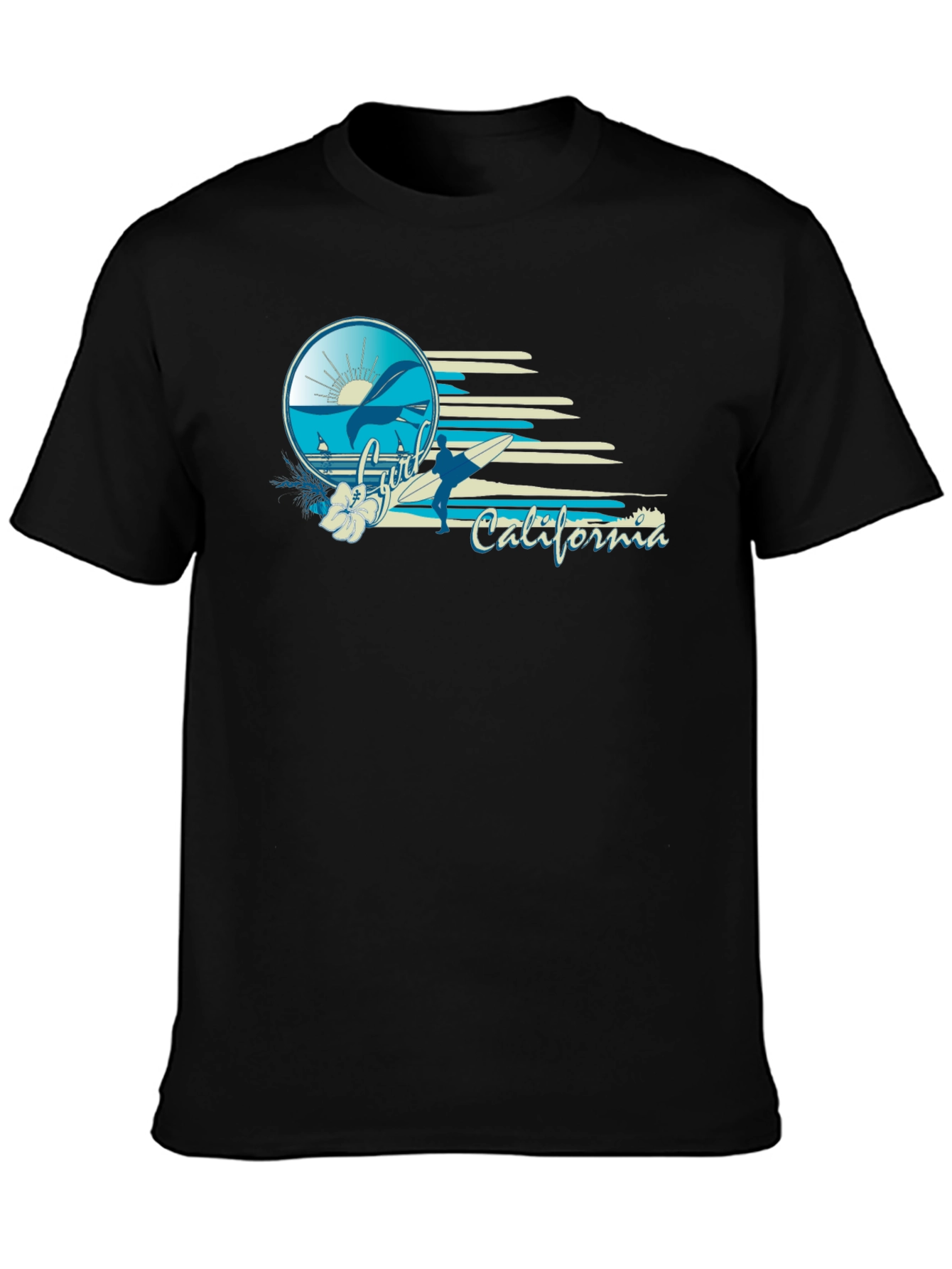 Surfer California Black T-Shirt
