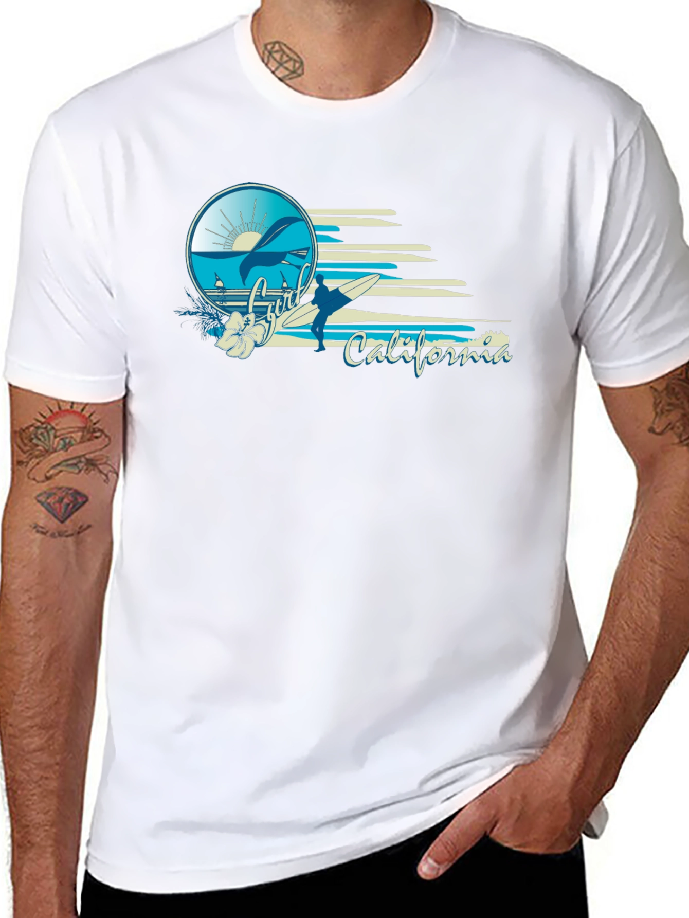 Surfer California Black T-Shirt