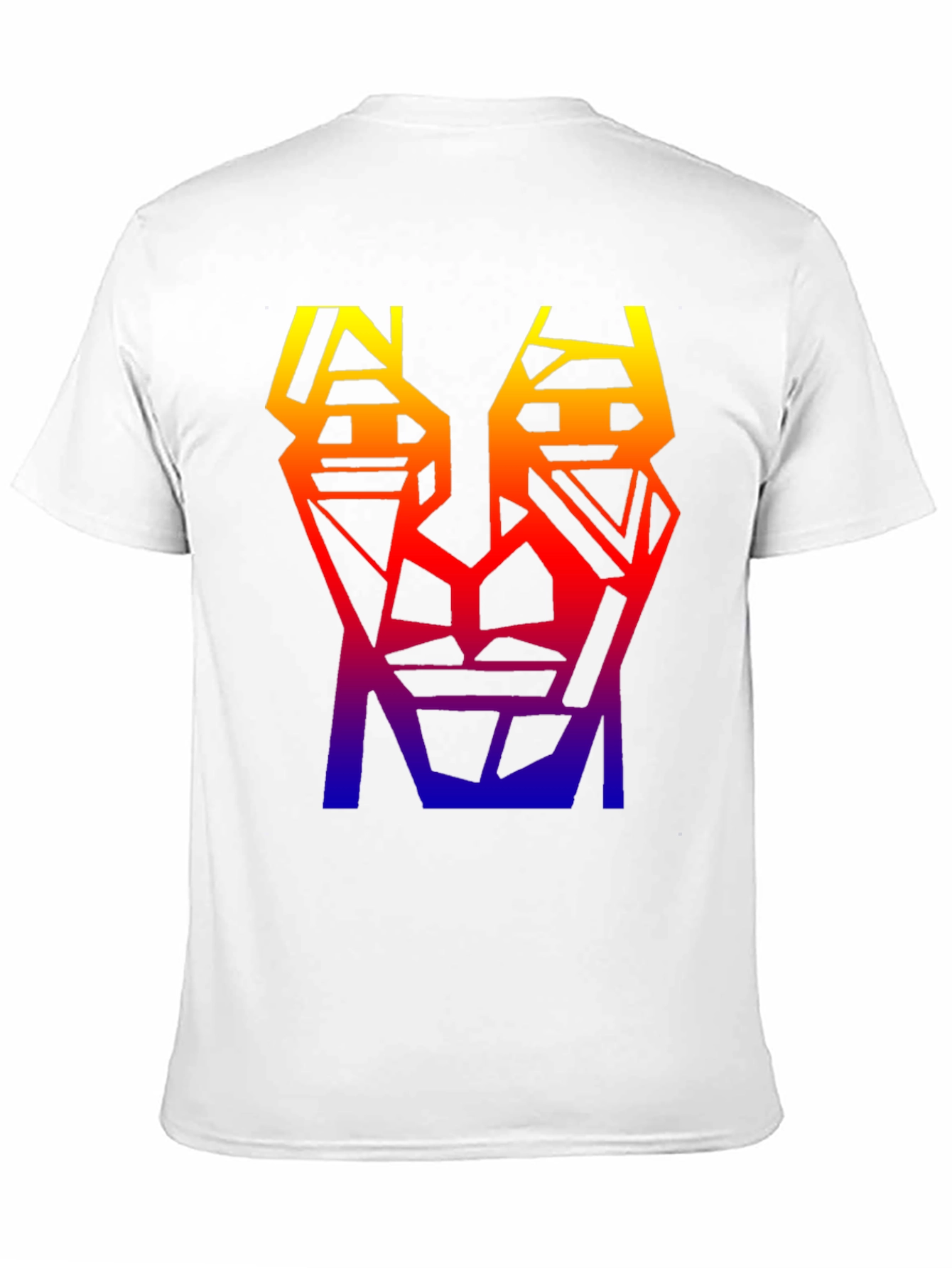 Geometric Gradient T-Shirt - Abstract Face Design