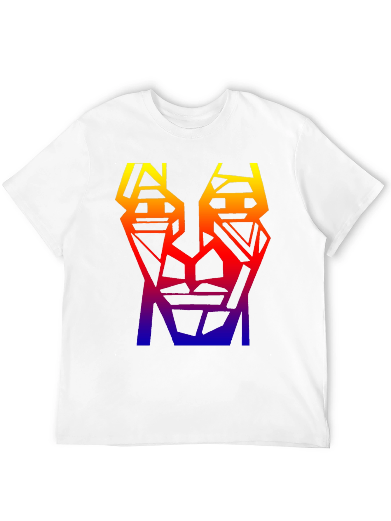 Geometric Gradient T-Shirt - Abstract Face Design