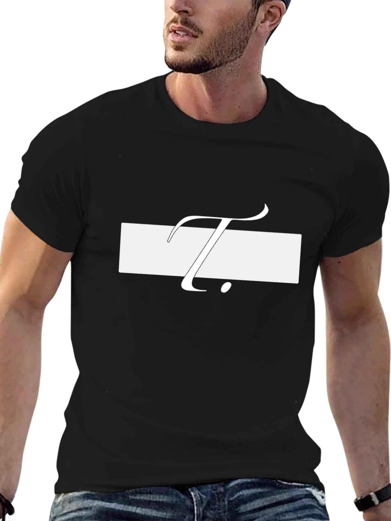 Minimalist Black T-Shirt with White T Design