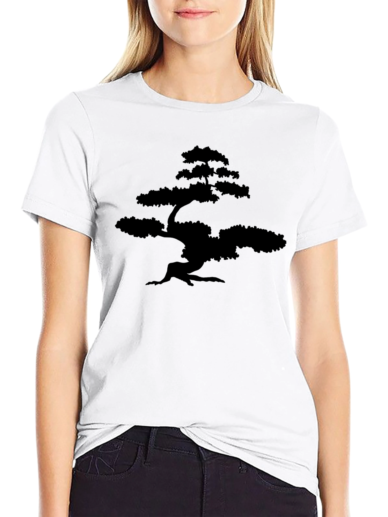 Bonsai Tree Graphic Tee - Stylish Black T-Shirt