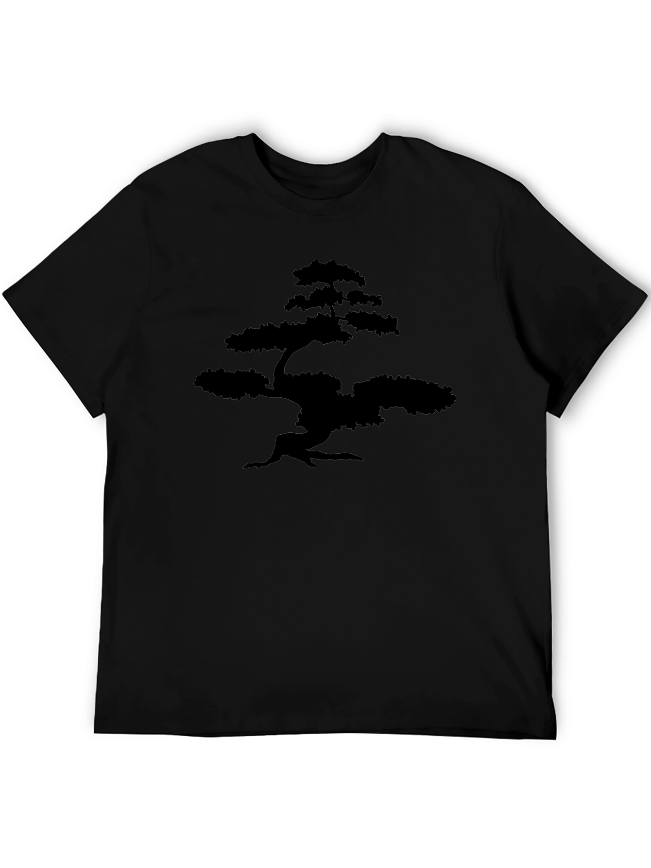 Bonsai Tree Graphic Tee - Stylish Black T-Shirt