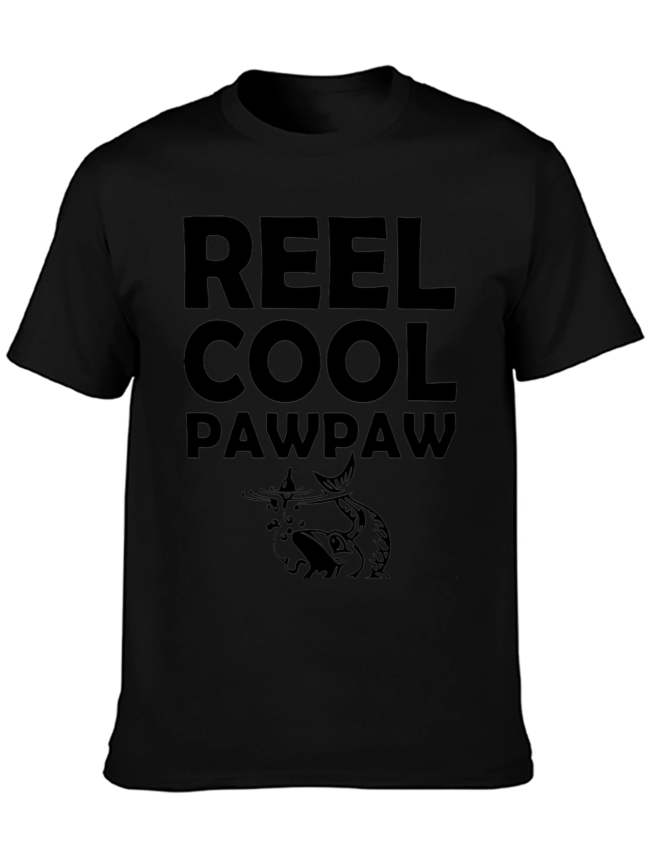 Reel Cool Pawpaw Black Graphic T-Shirt