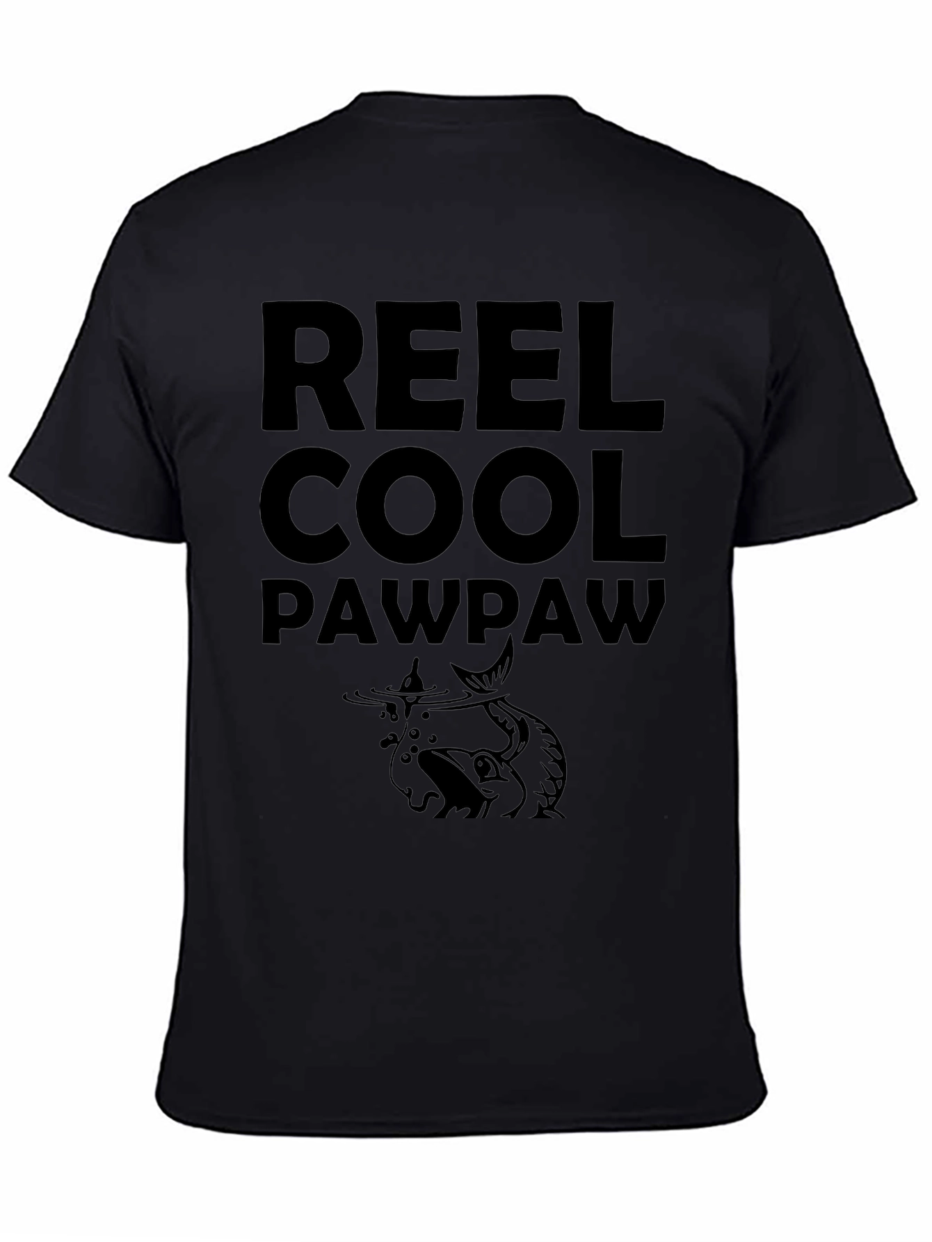 Reel Cool Pawpaw Black Graphic T-Shirt