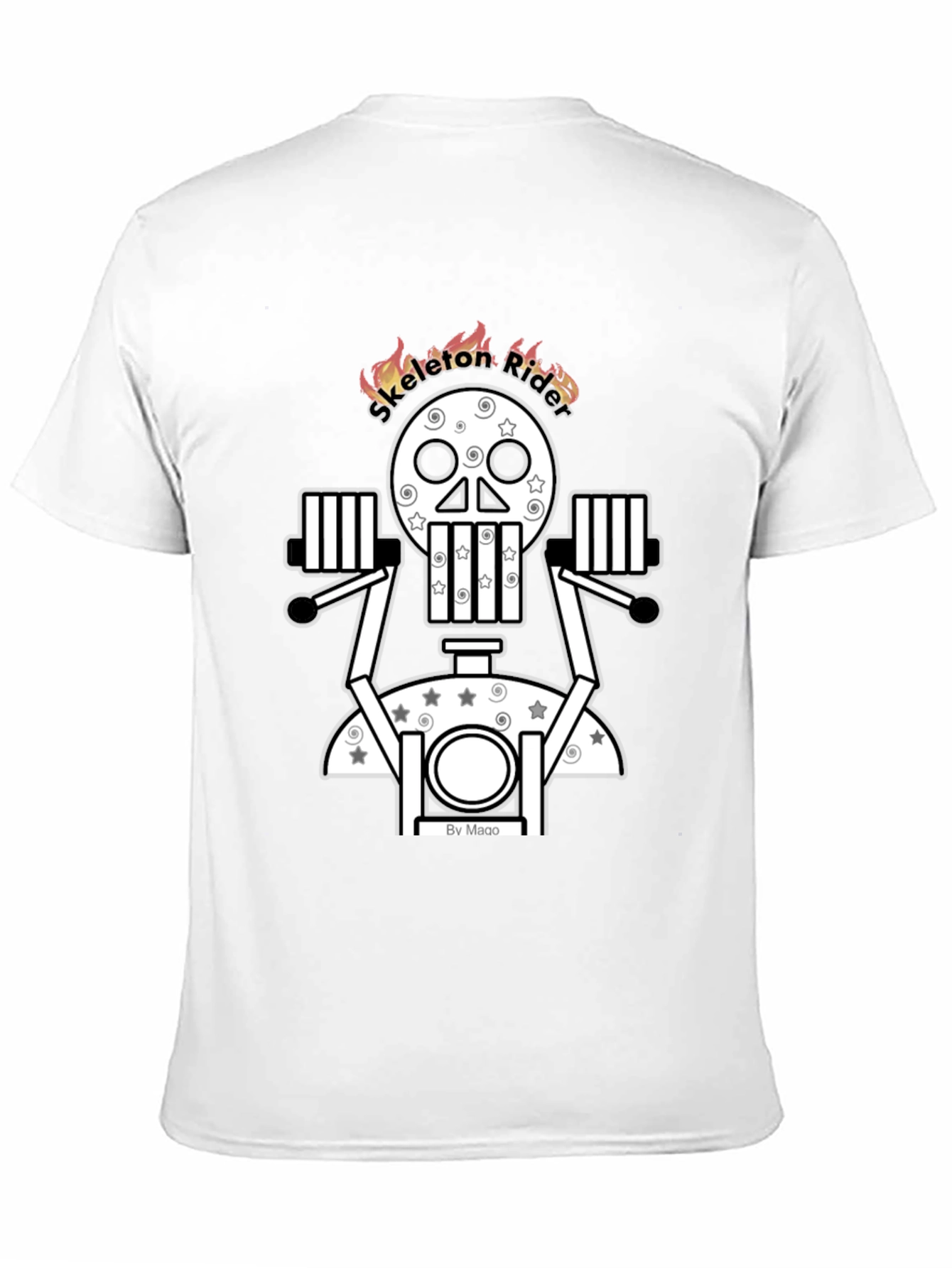 Skeleton Rider Graphic Tee - Black Cotton Blend T-Shirt