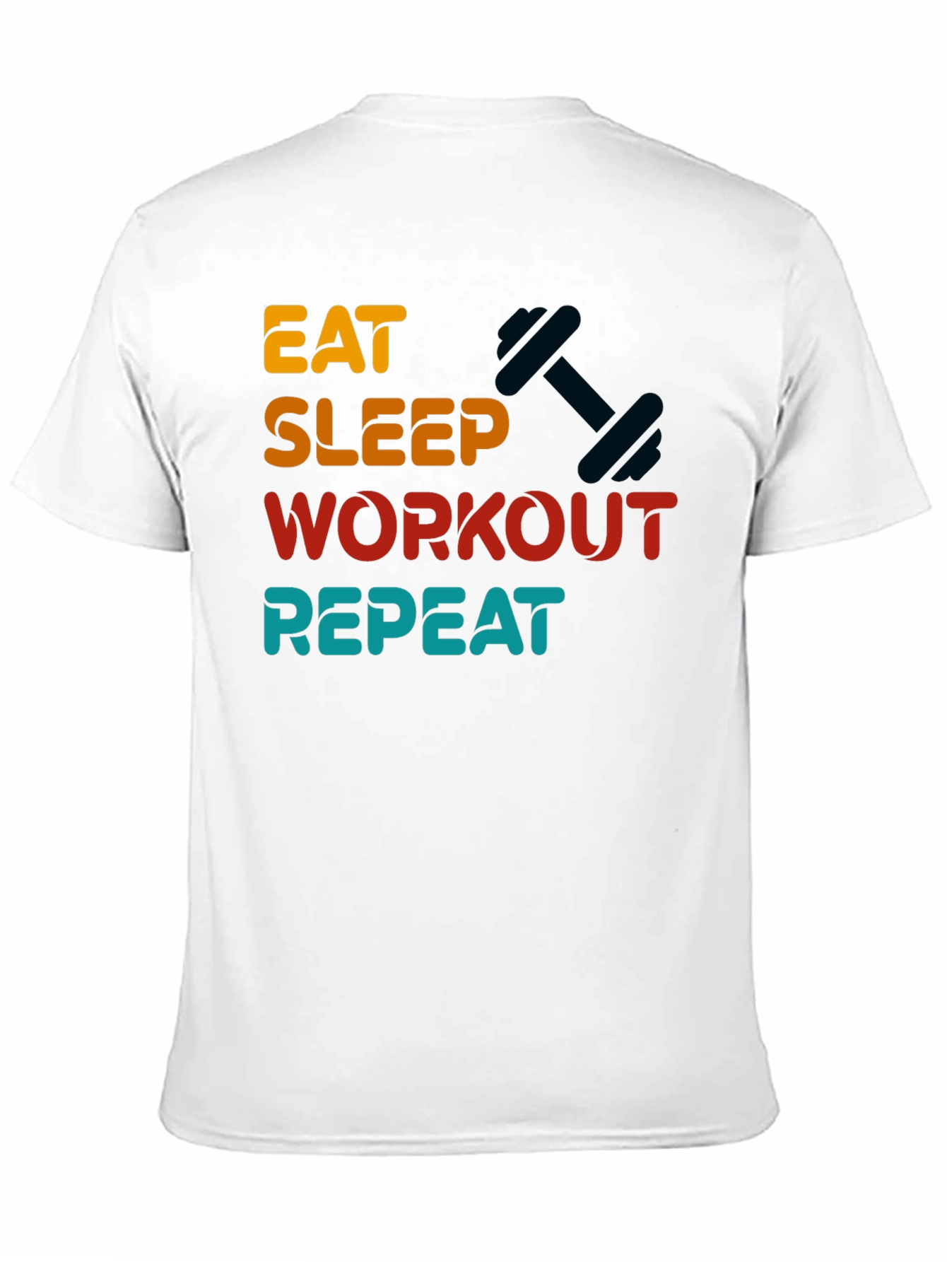 Eat Sleep Workout Repeat Graphic Tee - Black