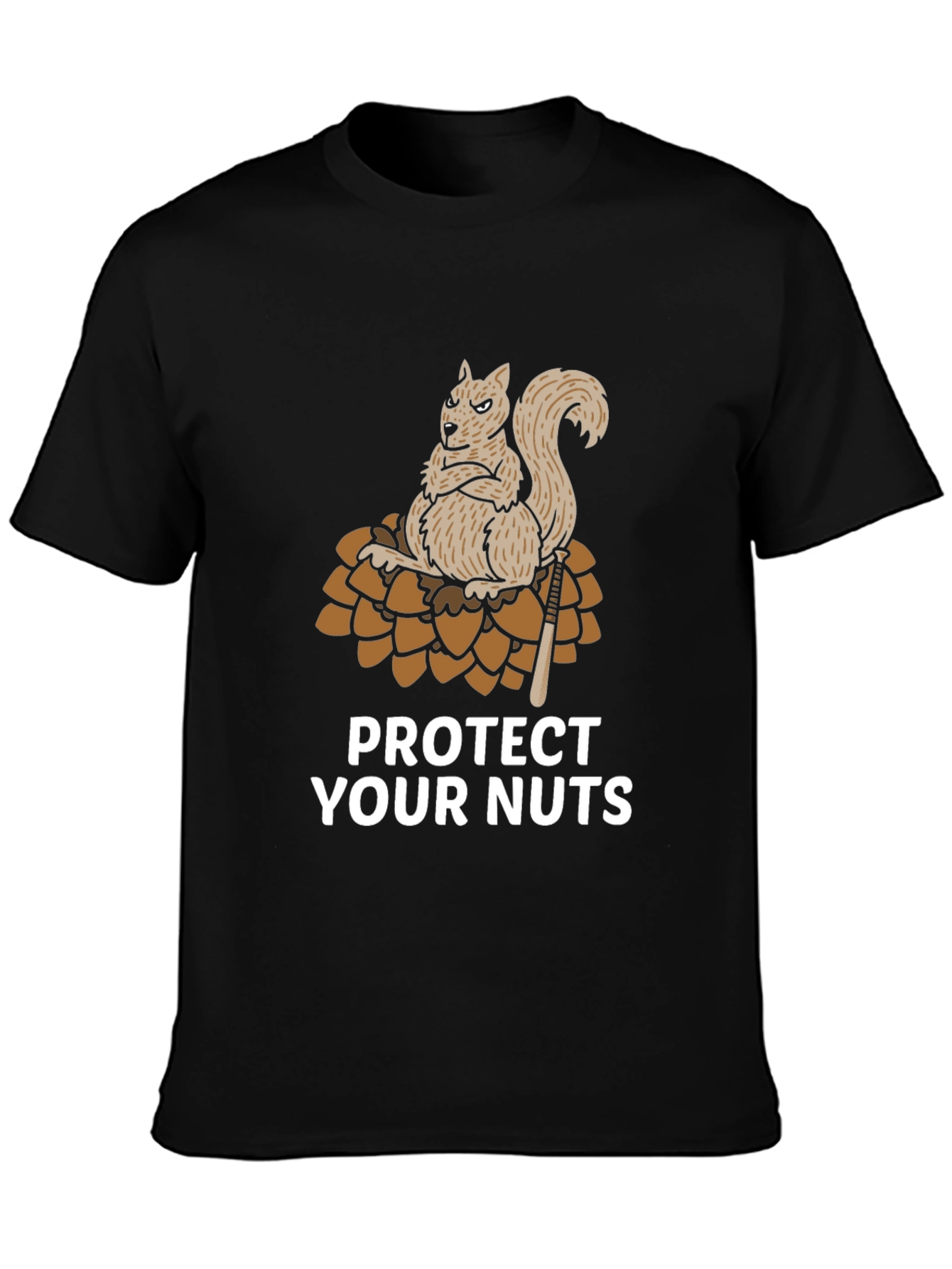 Protect Your Nuts Graphic Tee - Funny Squirrel T-Shirt