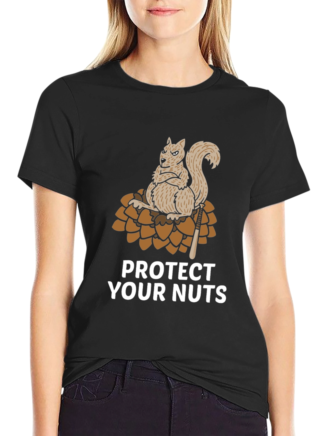 Protect Your Nuts Graphic Tee - Funny Squirrel T-Shirt