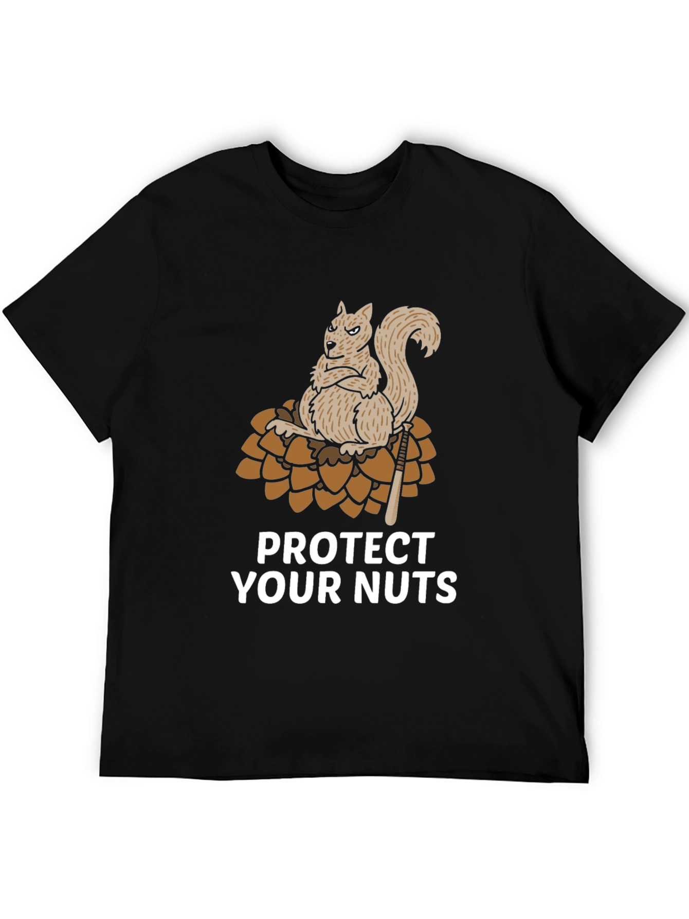 Protect Your Nuts Graphic Tee - Funny Squirrel T-Shirt