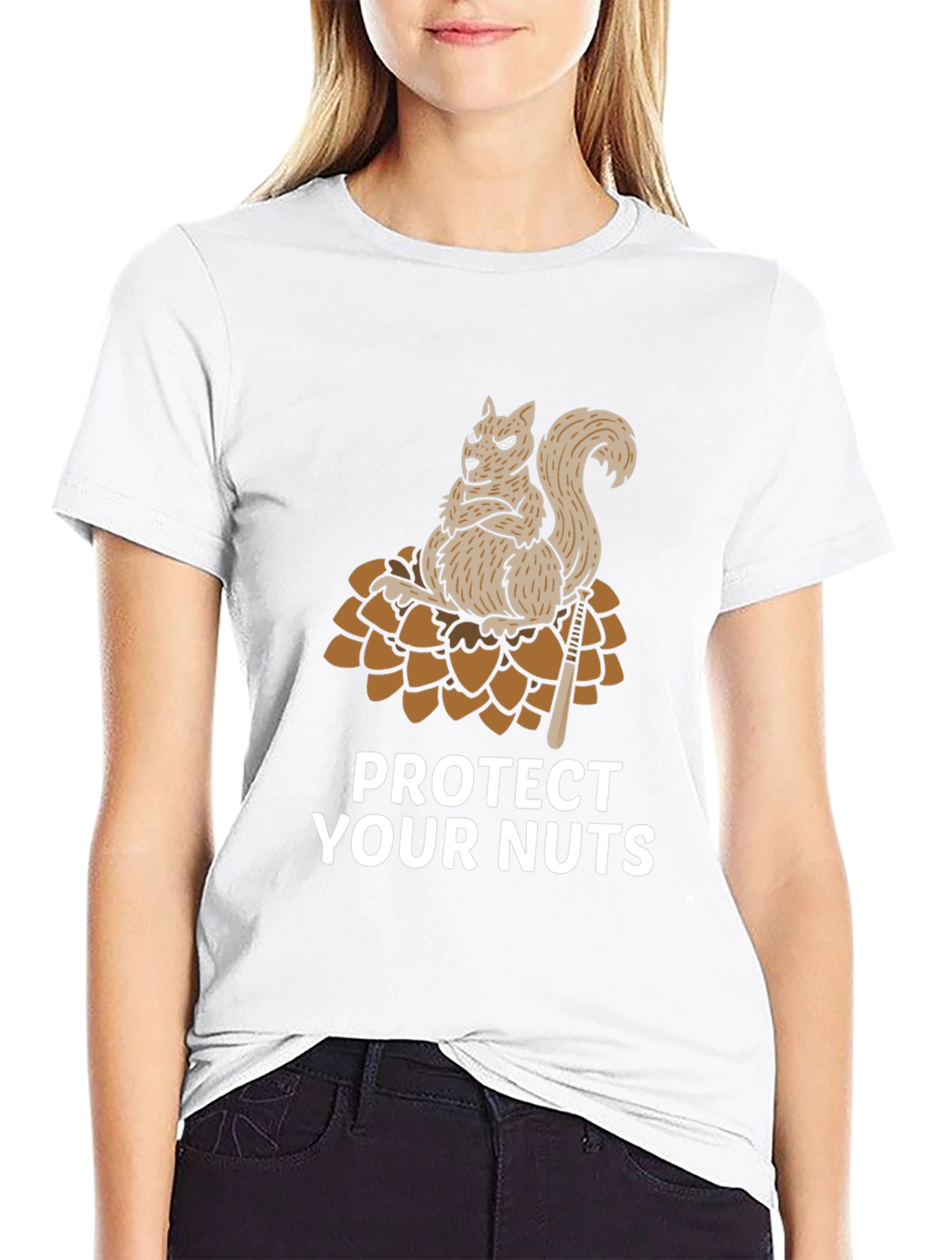 Protect Your Nuts Graphic Tee - Funny Squirrel T-Shirt