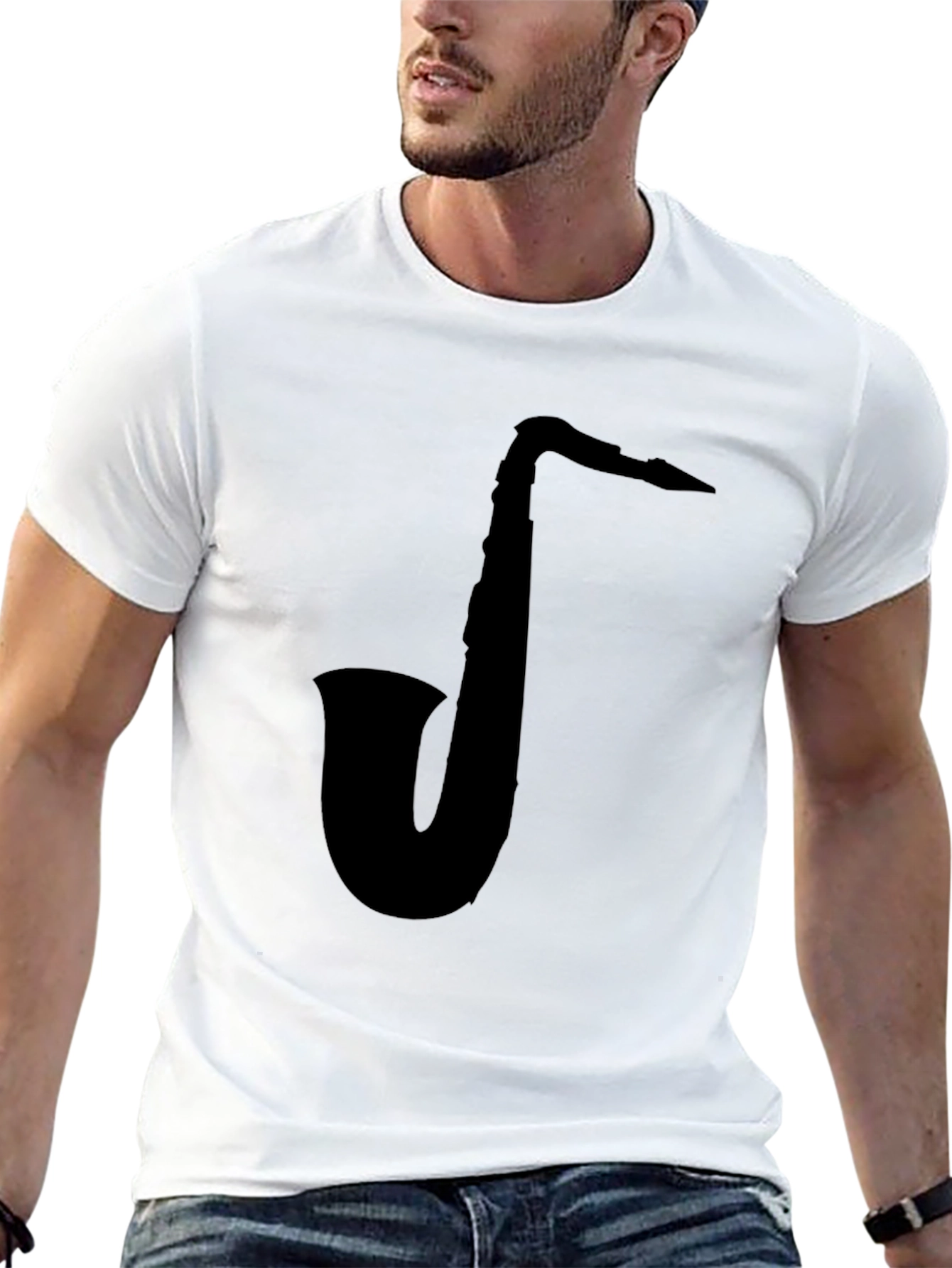 Saxophone Graphic Black T-Shirt