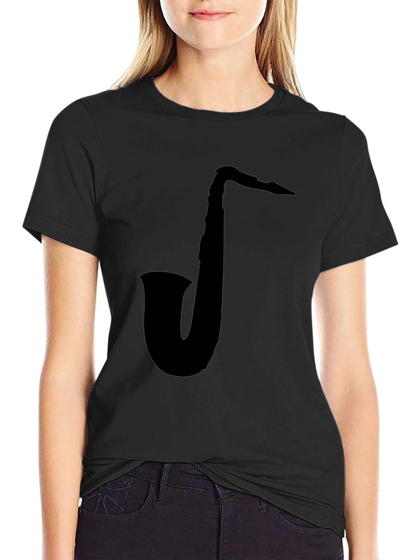 Saxophone Graphic Black T-Shirt