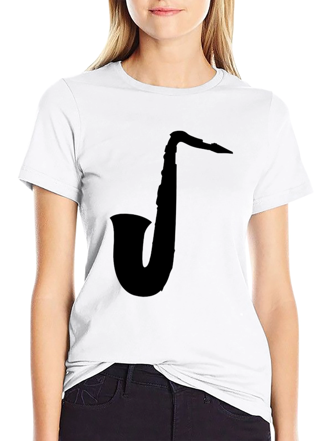 Saxophone Graphic Black T-Shirt