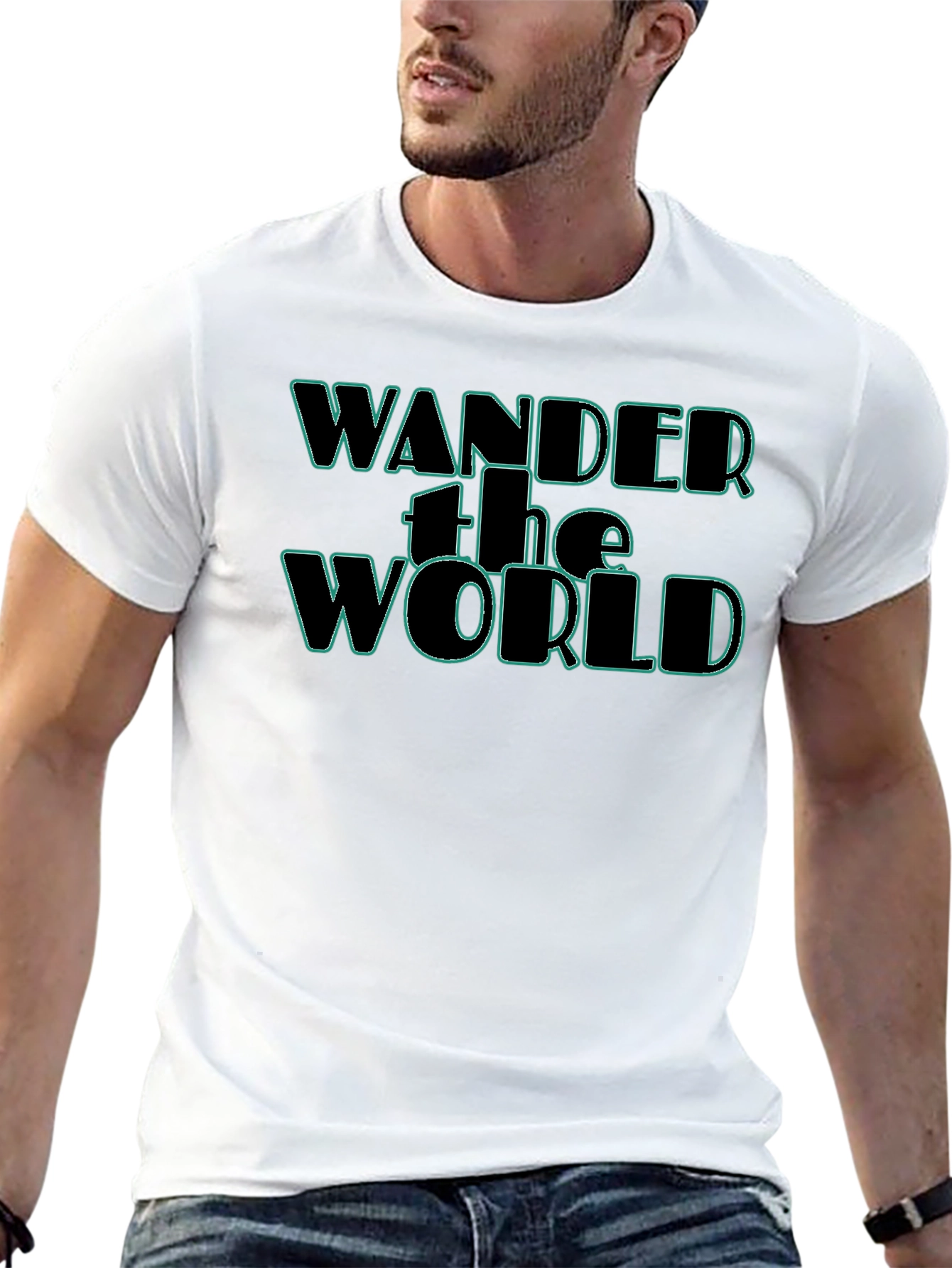Wander the World Graphic Tee - Black