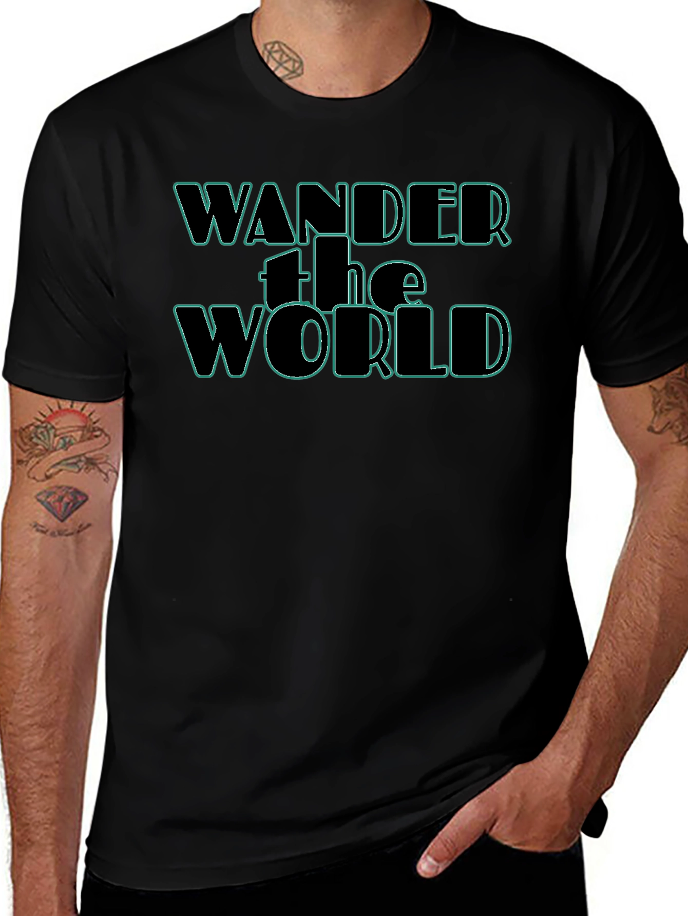Wander the World Graphic Tee - Black
