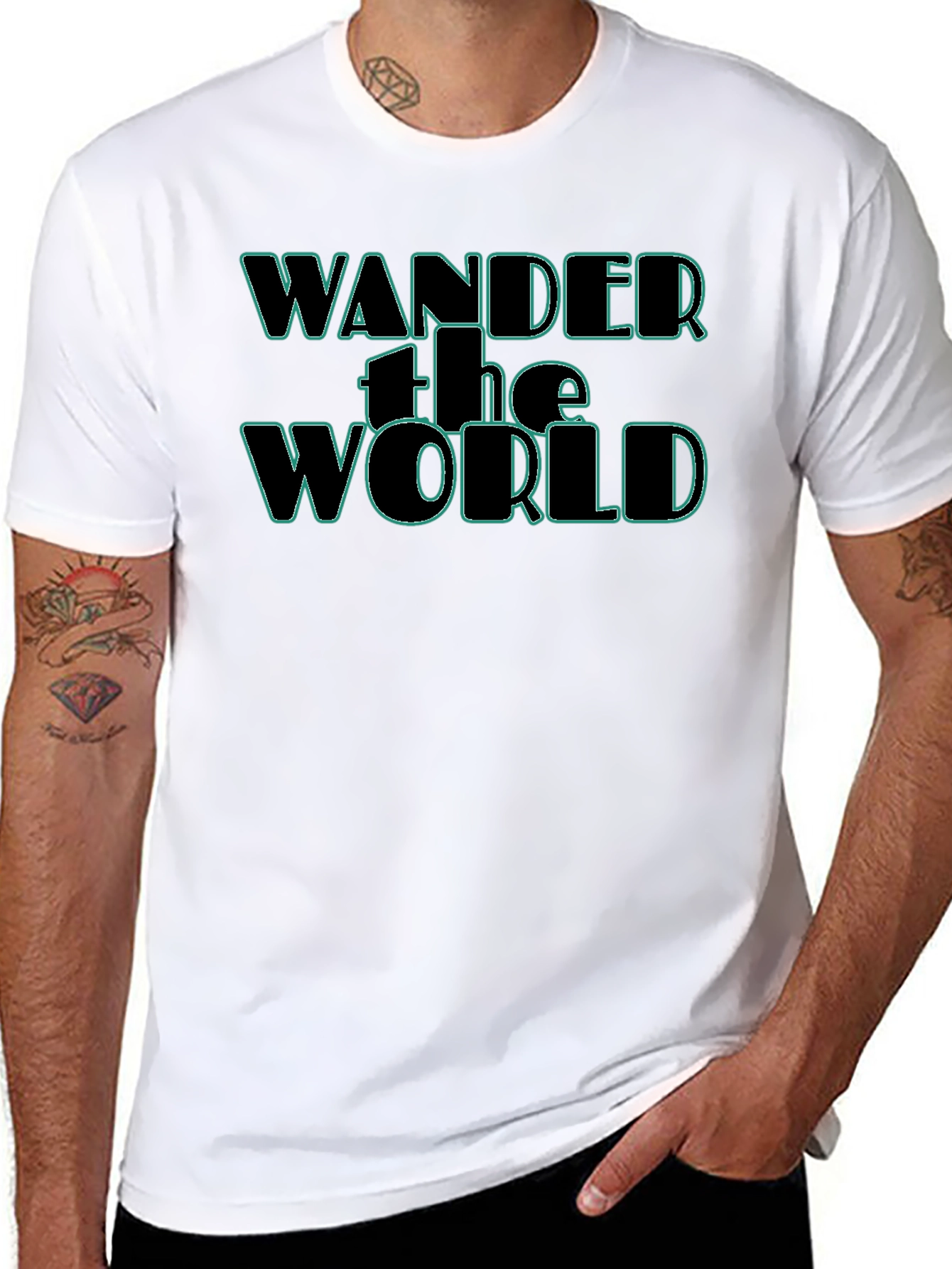 Wander the World Graphic Tee - Black