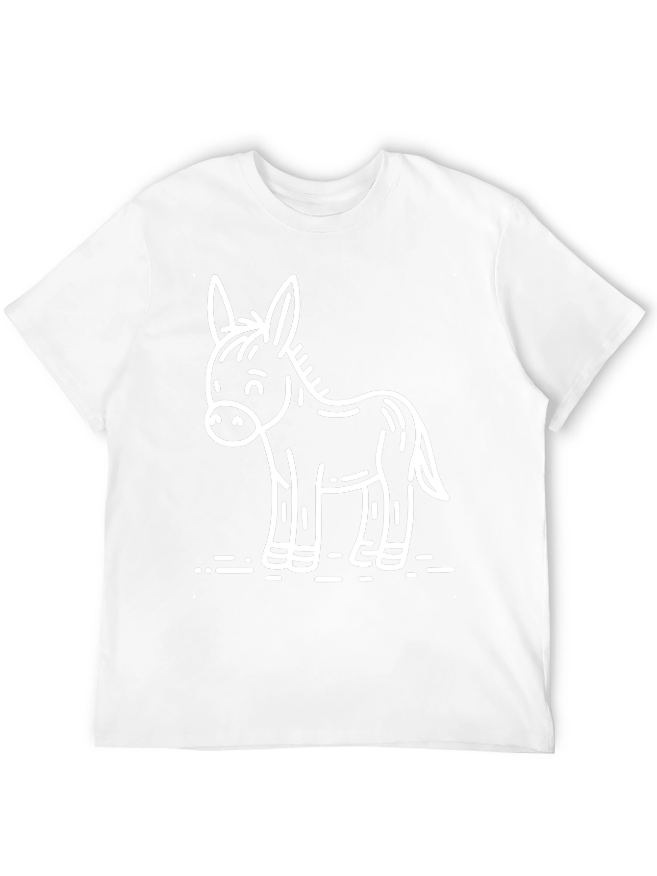 Cute Donkey Graphic Tee - Black Cotton T-Shirt