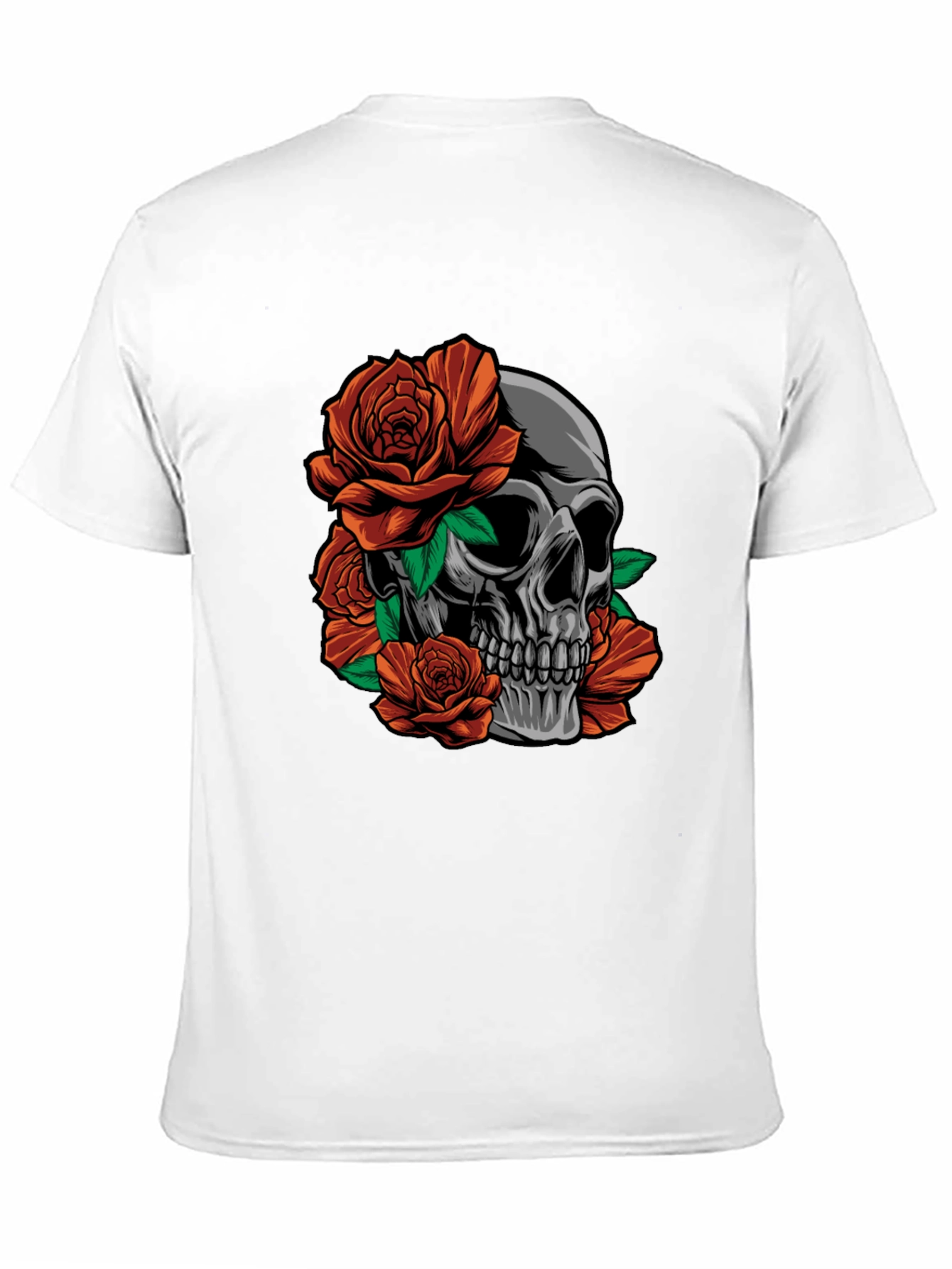 Skull and Roses Graphic Print T-Shirt