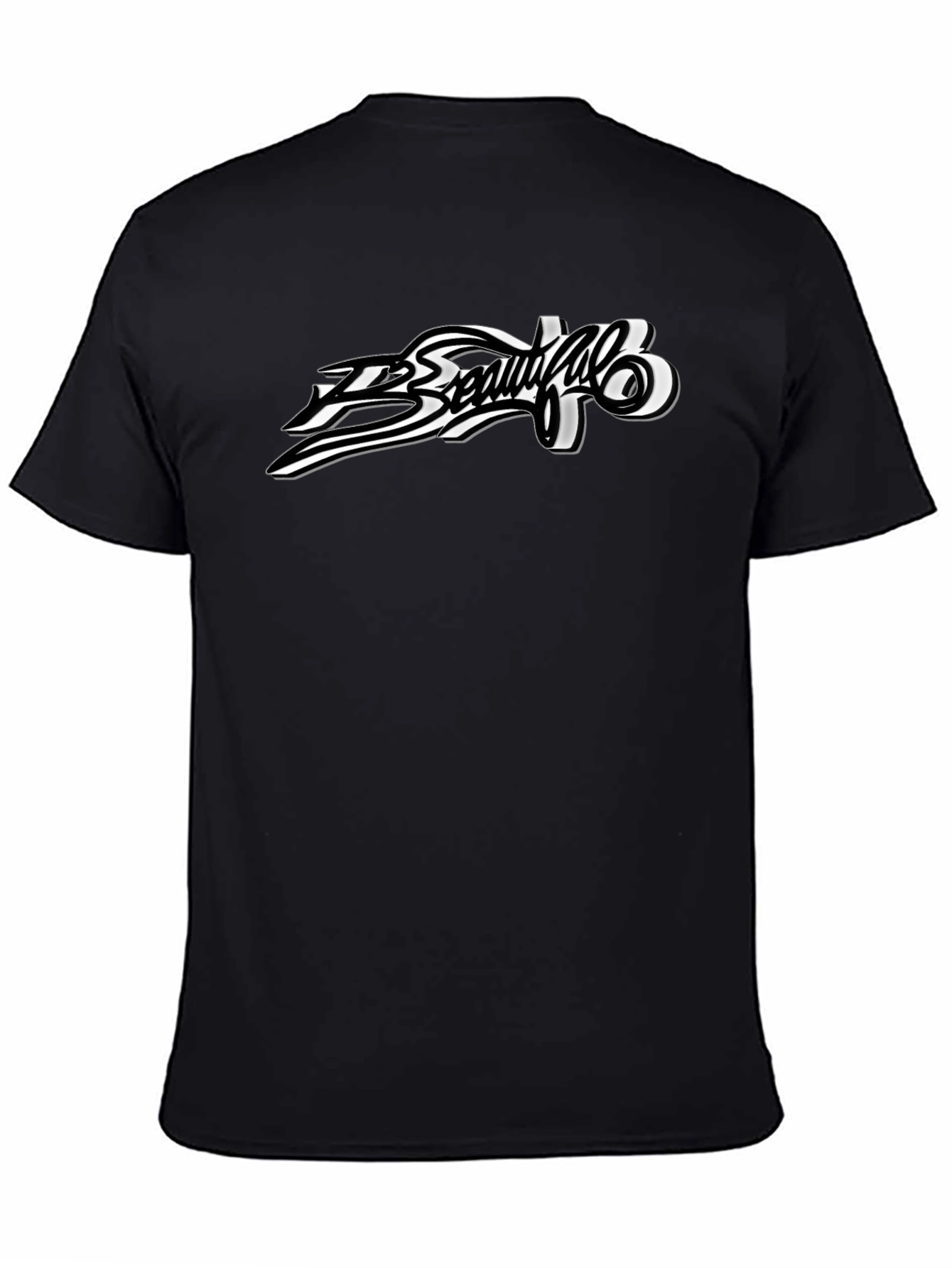 Stylish Graphic Print Black T-Shirt