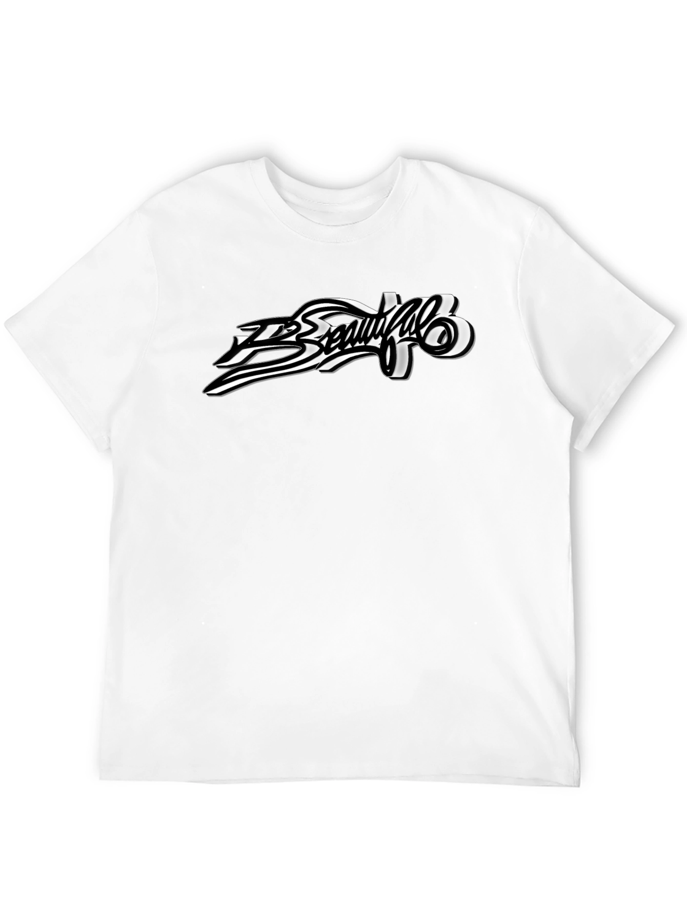 Stylish Graphic Print Black T-Shirt
