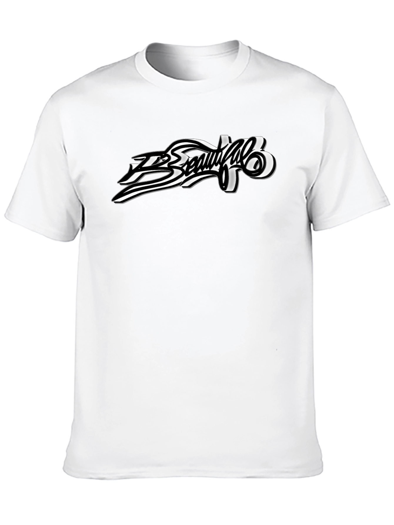 Stylish Graphic Print Black T-Shirt