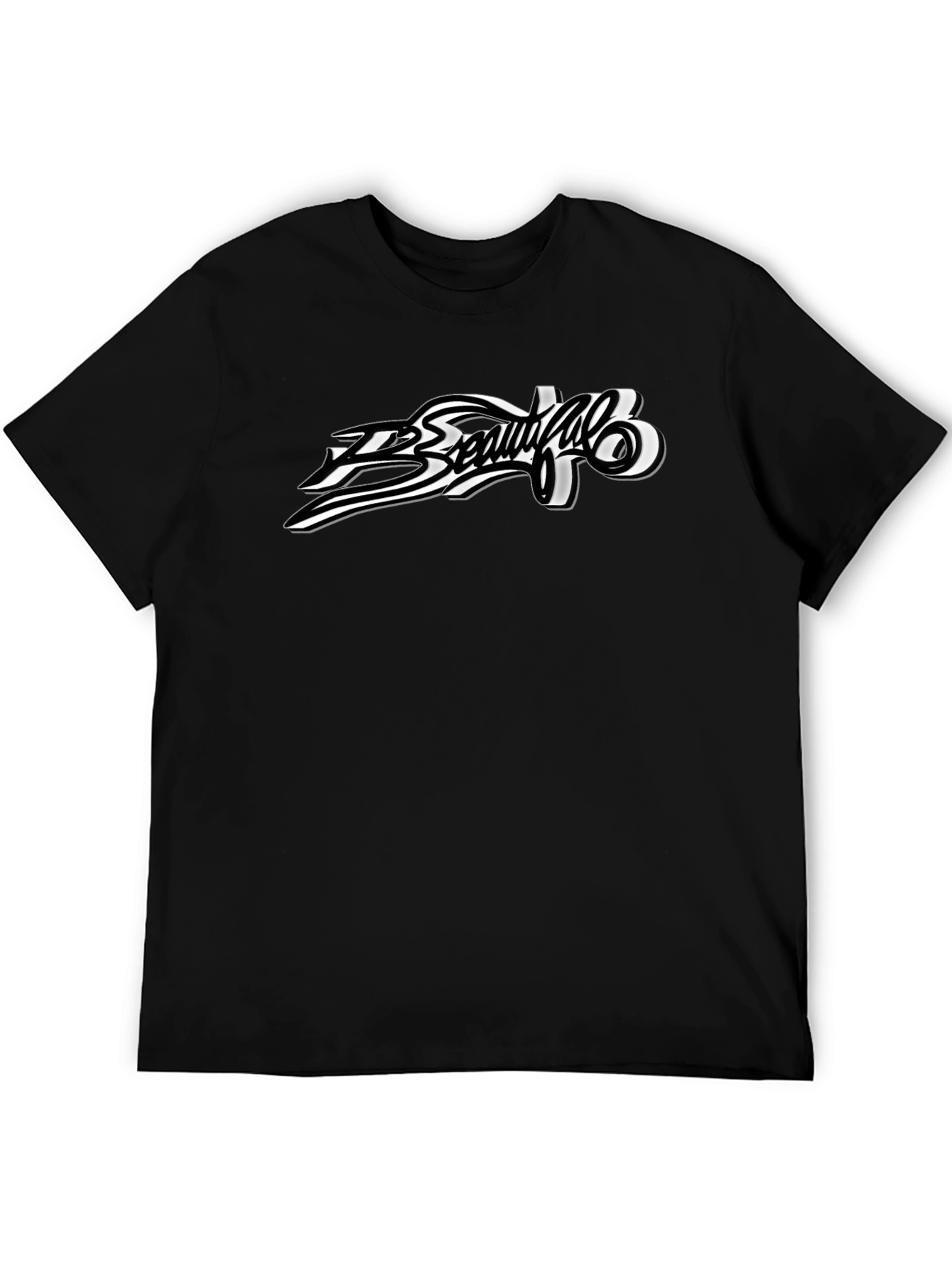Stylish Graphic Print Black T-Shirt