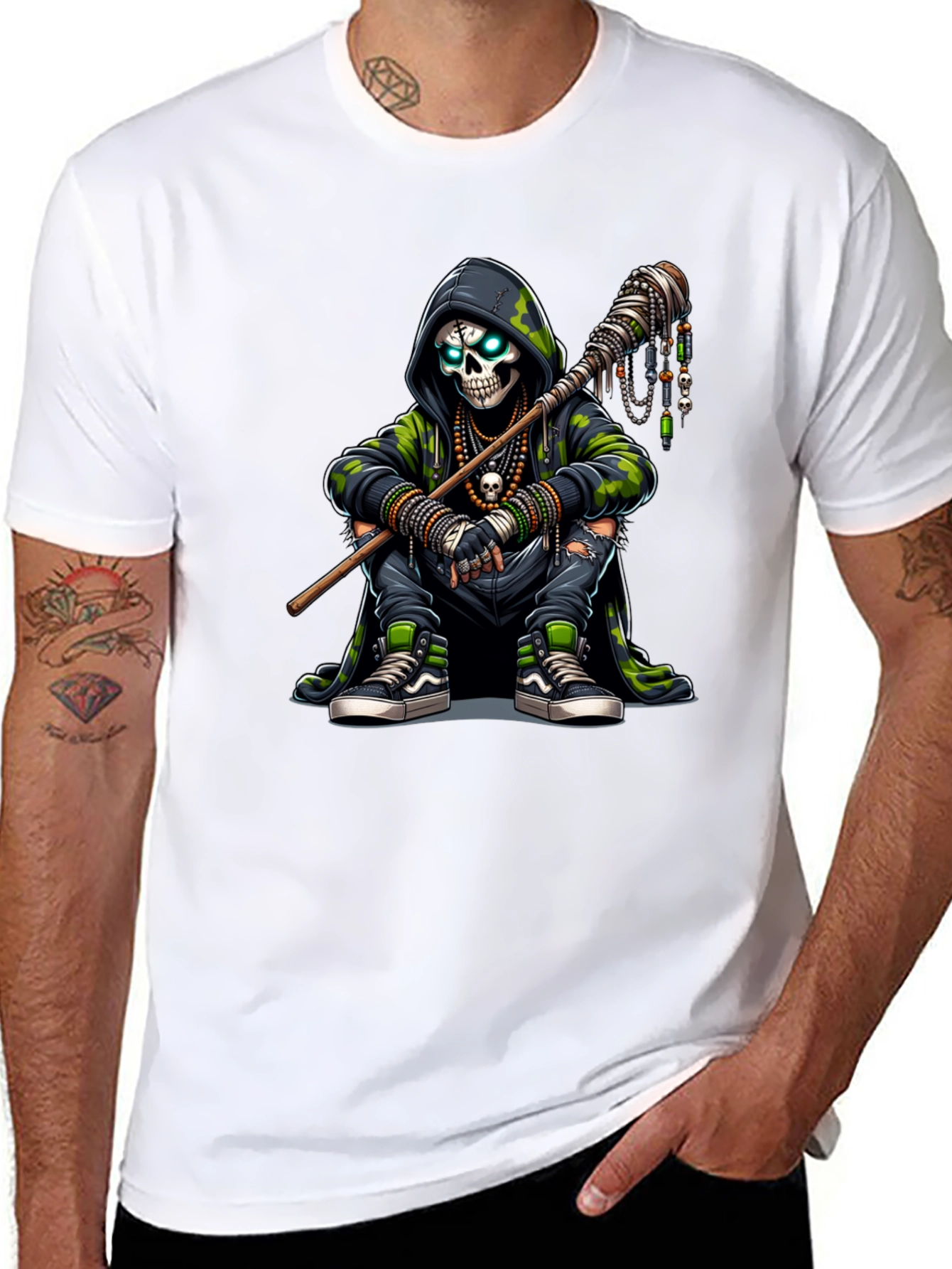Hooded Skull Graphic Tee