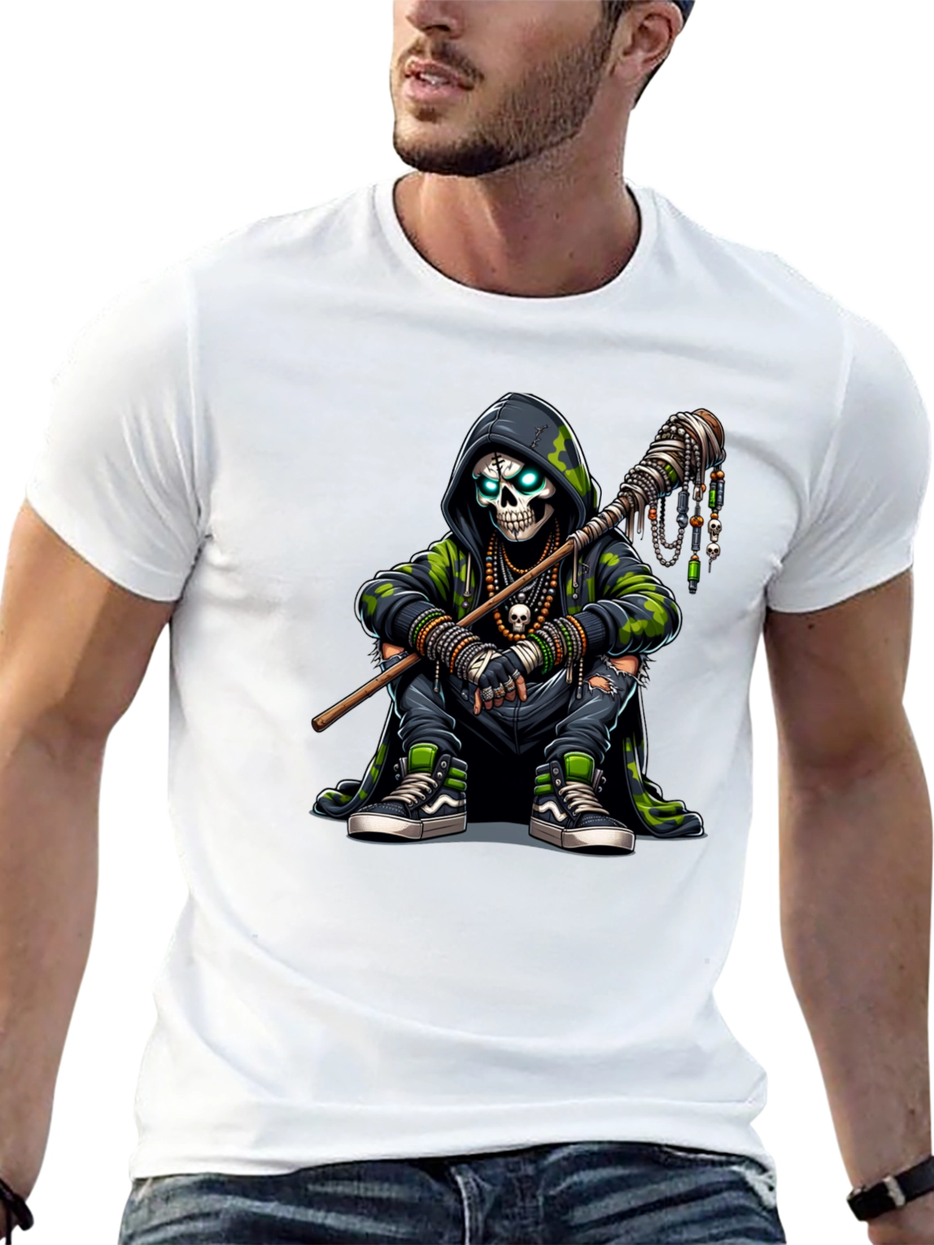Hooded Skull Graphic Tee