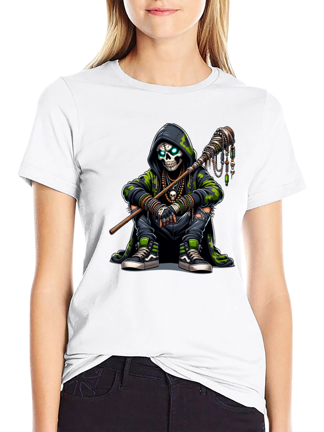 Hooded Skull Graphic Tee