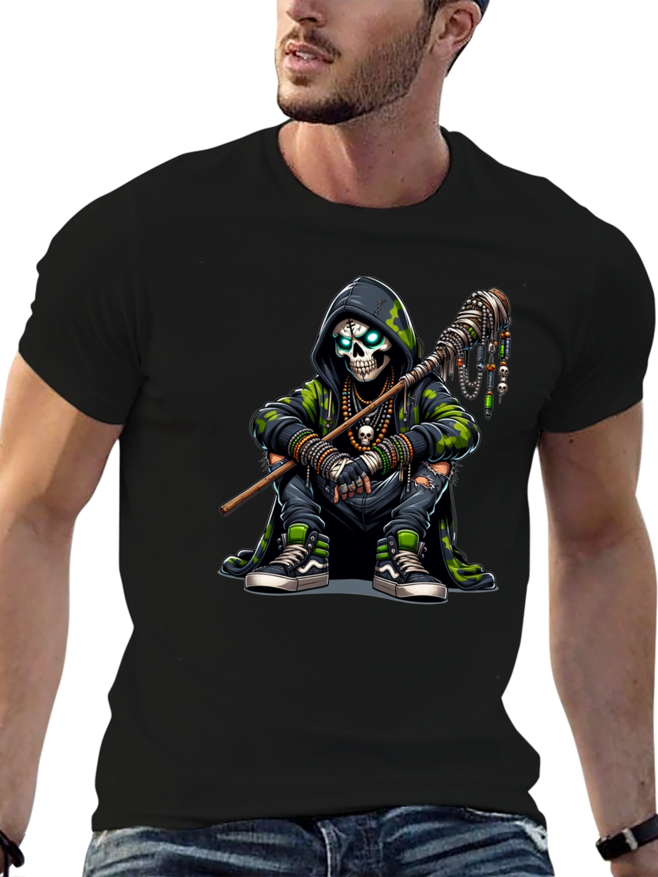 Hooded Skull Graphic Tee