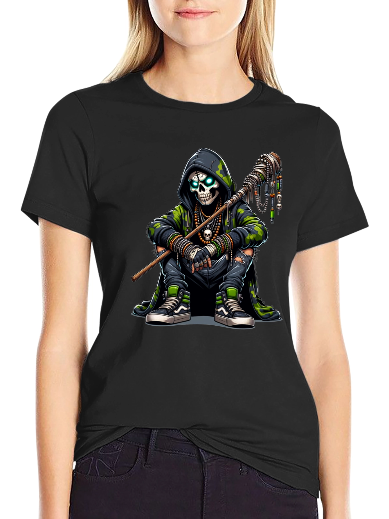 Hooded Skull Graphic Tee