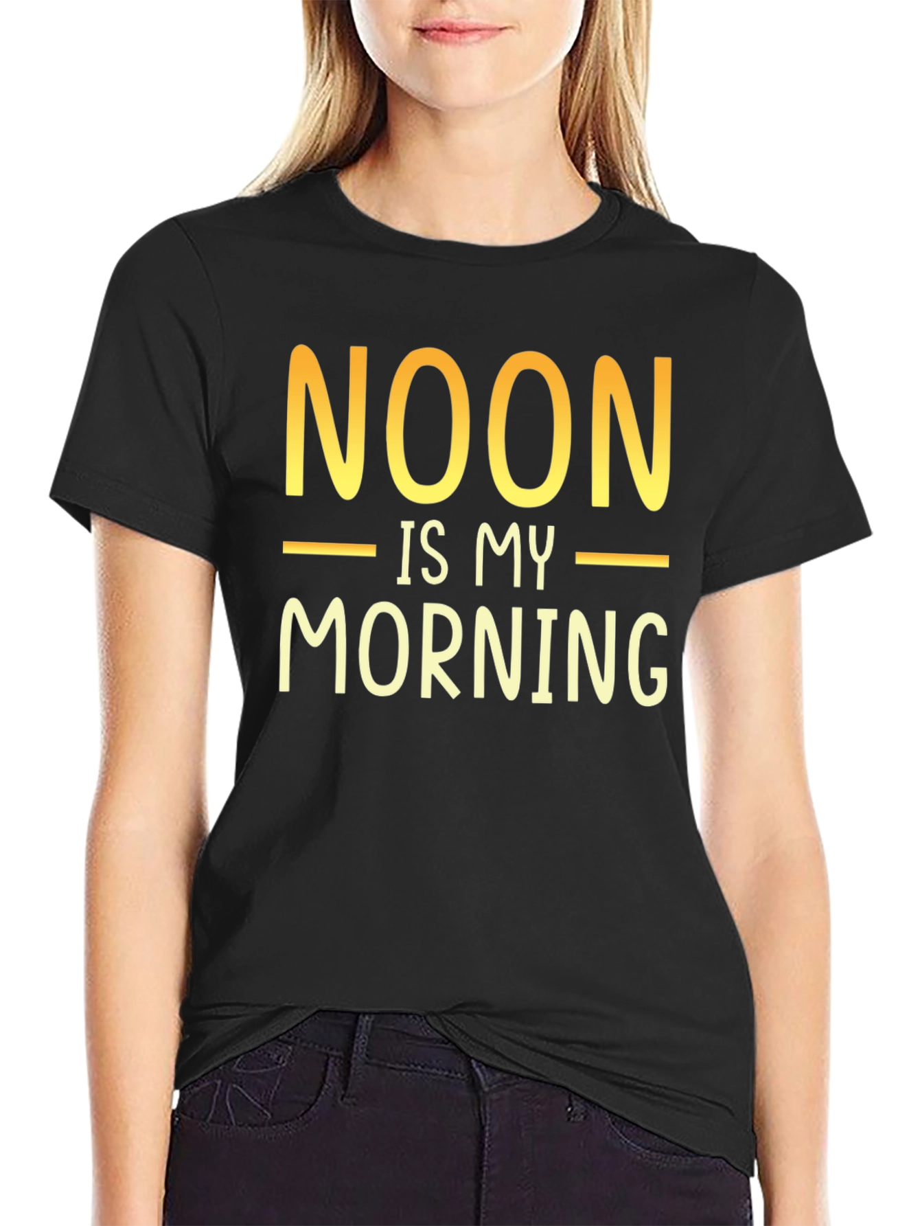 Noon is My Morning Black Graphic Tee