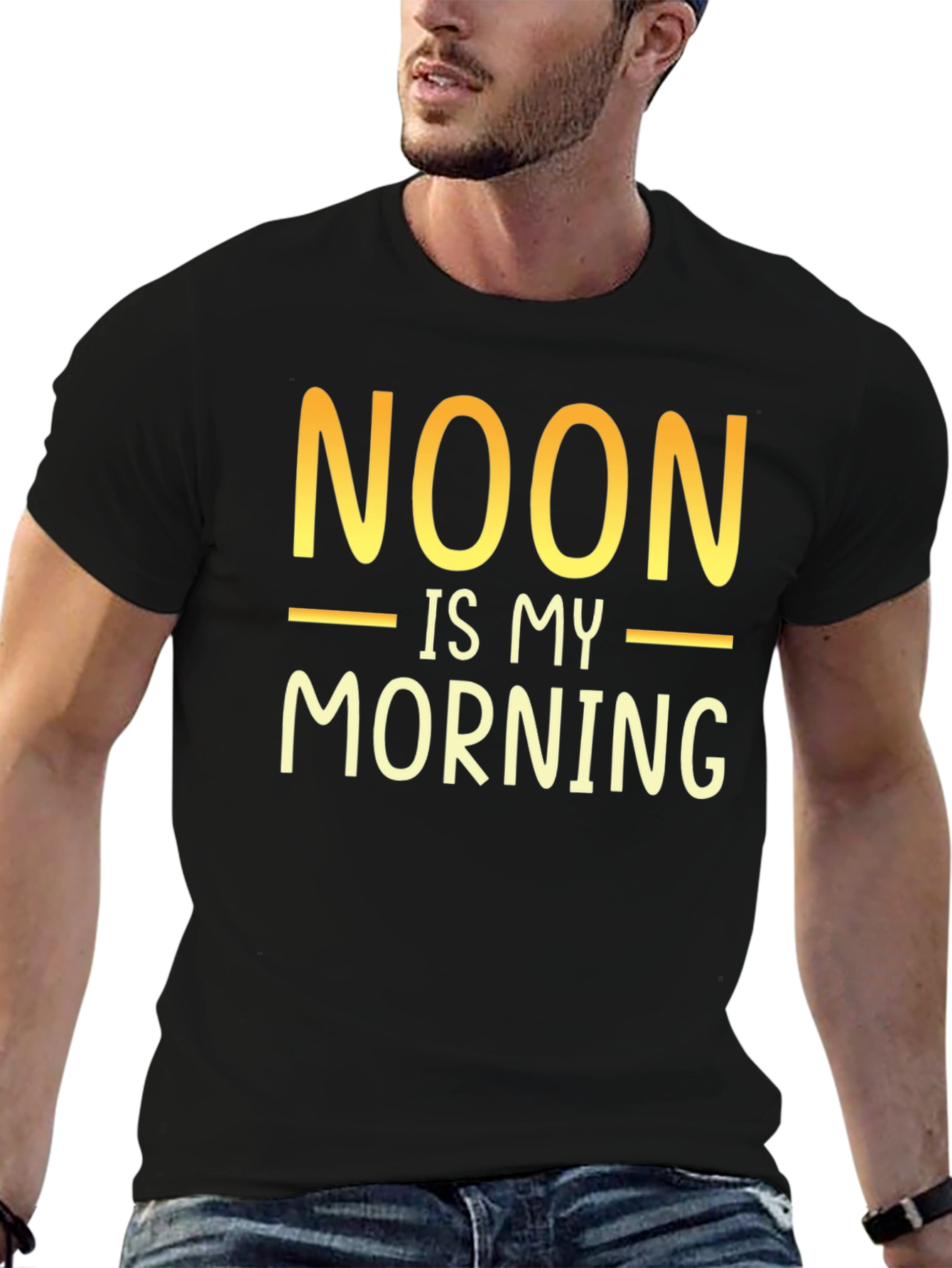 Noon is My Morning Black Graphic Tee