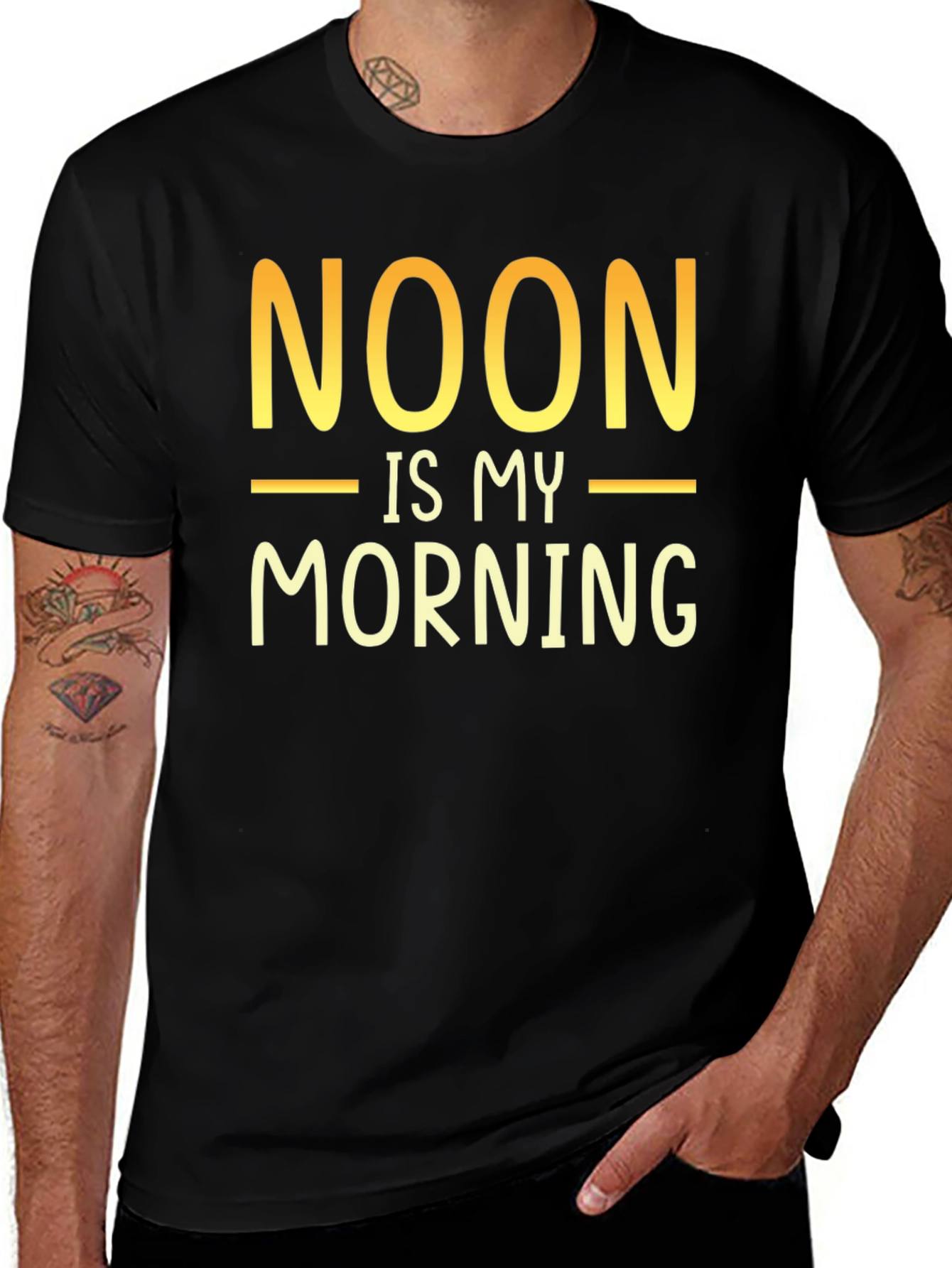 Noon is My Morning Black Graphic Tee