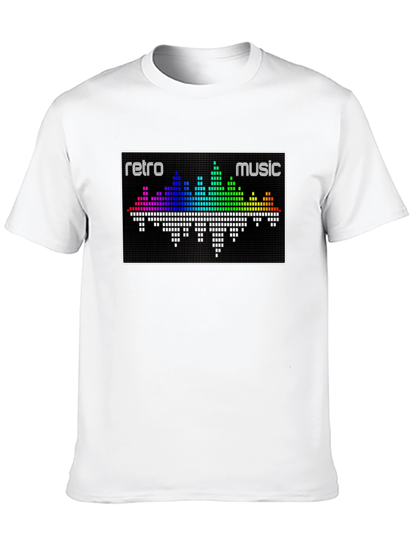 Retro Music Graphic T-Shirt - Pixelated Equalizer Design